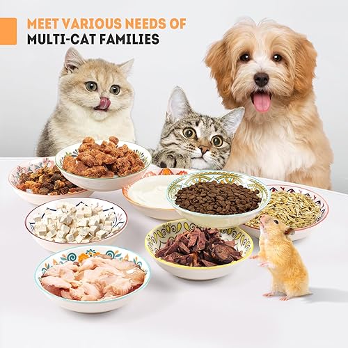 Miniatura 9 de Cuencos de comida para gatos de interior, cuencos de cerámica para gatos, aptos para bigotes, platos para comida y agua de 5.5 pulgadas, lindos