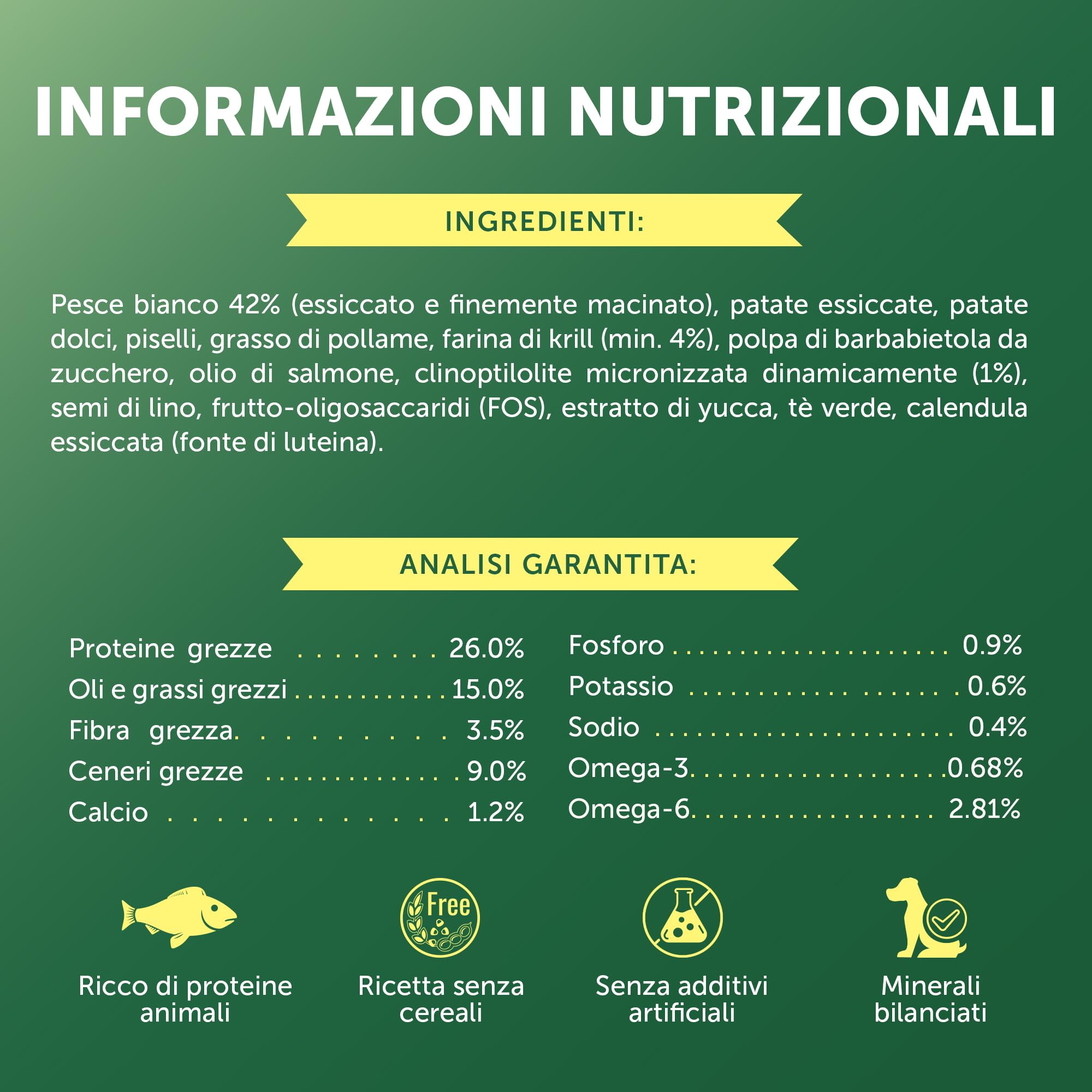 Nature’s Protection Superior Care Crocchette Cani ad Alto Contenuto Proteico - Cibo per Cani Junior Bianchi Ipoallergenico con Pesce Bianco - Omega 3 e 6 - Contro le Macchie da Lacrimazione (1,5 kg)