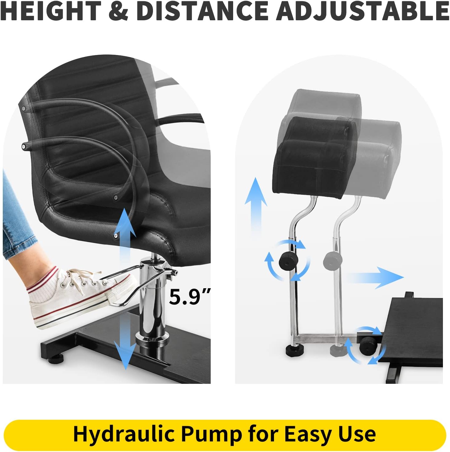 Happybuy Hydraulic Lift Adjustable Spa Pedicure Unit with Easy-Clean Bubble Massage Footbath Black