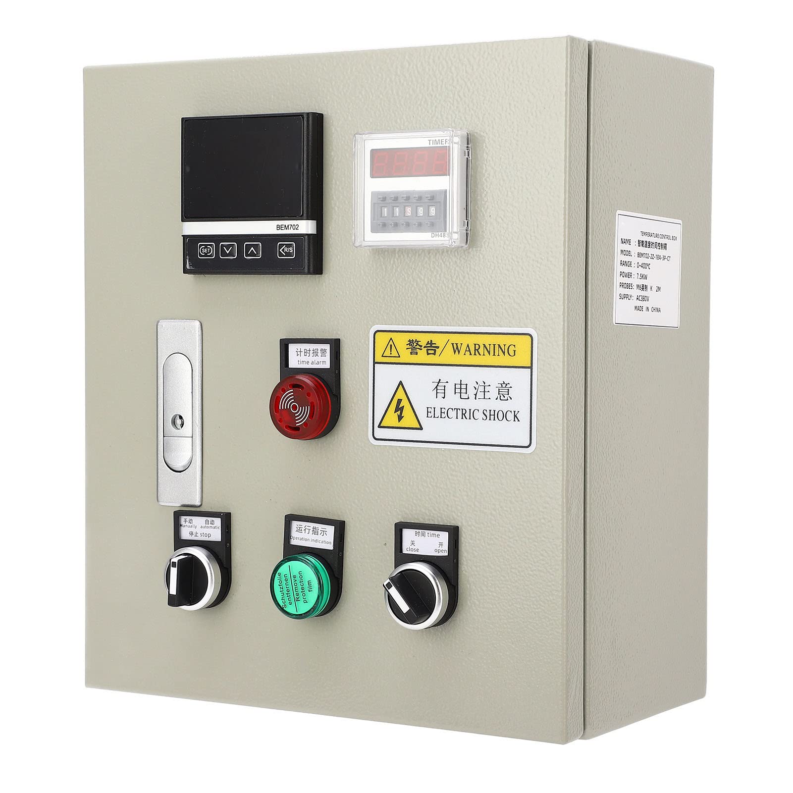 Omabeta Caja de Control de Temperatura Termostato Digital de 7,5 KW de Alta Precisión para Horno Infrarrojo Acero Inoxidable 0 a 400 ℃