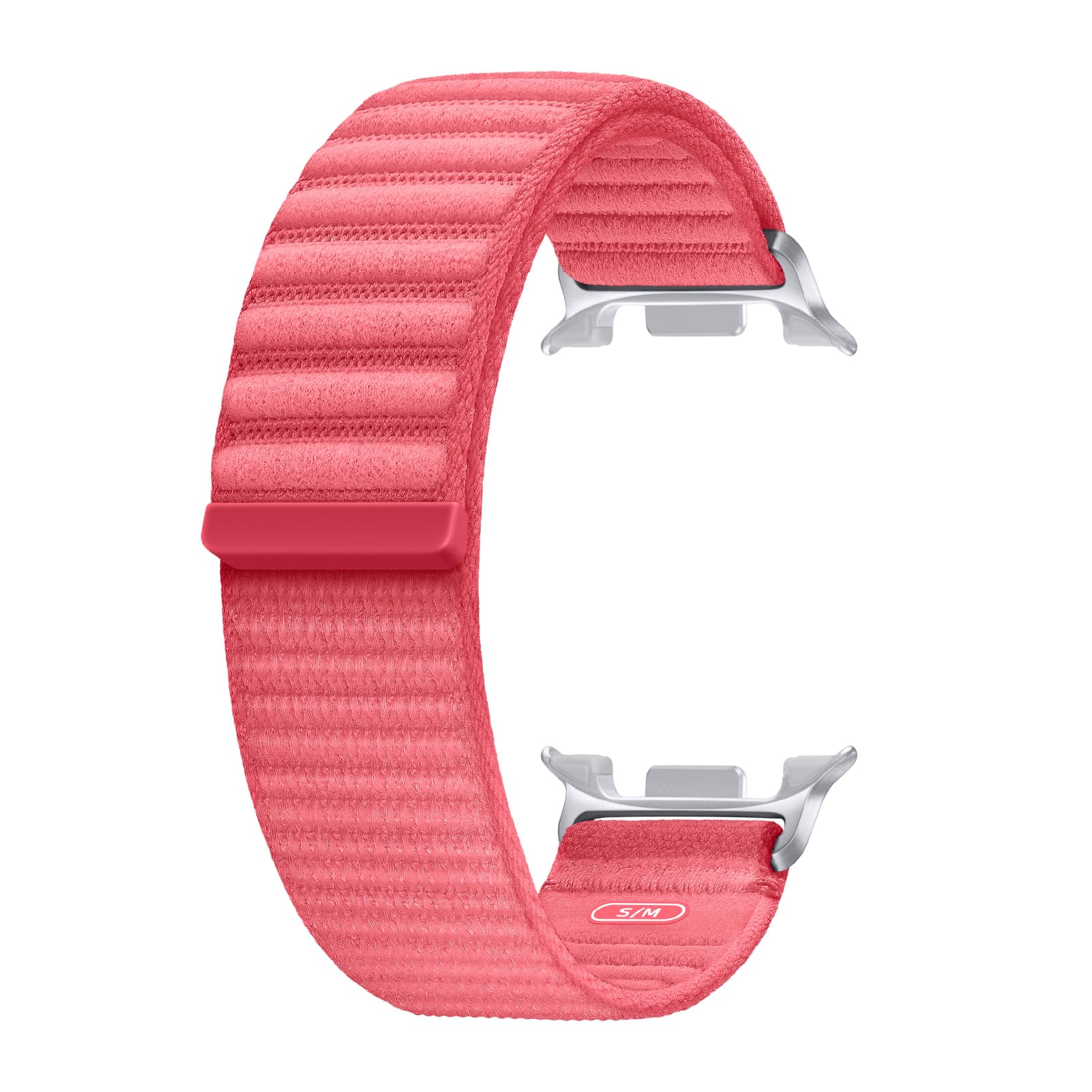 Samsung Galaxy Watch 8 Series Fabric Band, Nylon, Dynamic Lug System, Comfort Fit, Contoured Fit, Lightweight, Compatible with Galaxy Watch 8 and Watch 8 Classic, S/M Coralred