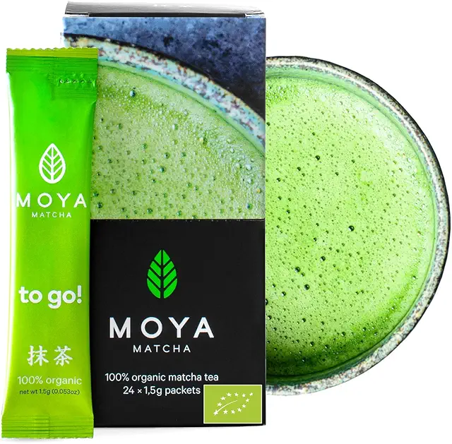 Organic Moya Matcha Powder in Portion Bags | 24 Servings | Matcha Latte Pulver