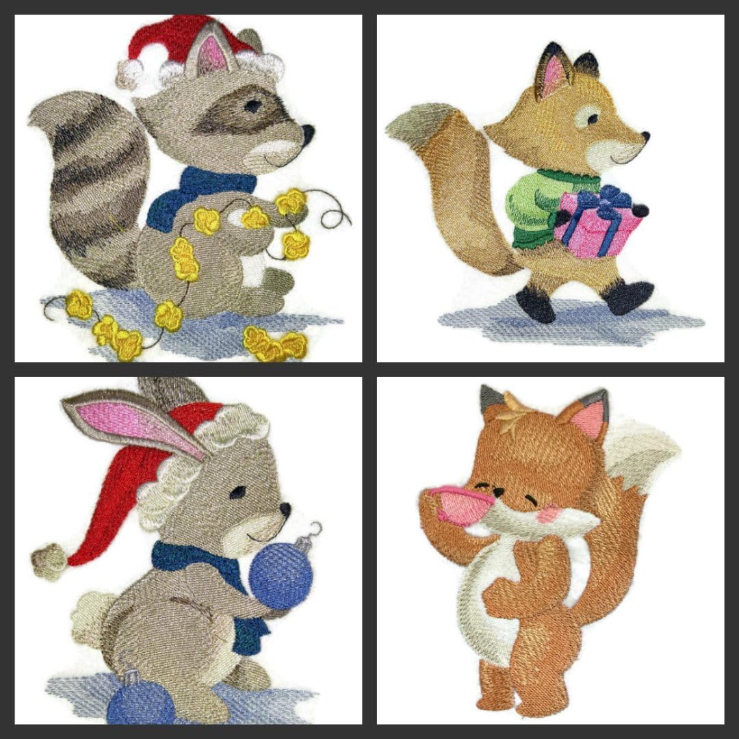 Nature Weaved in Threads, Amazing Baby Animal Kingdom [ Christmas Party - Bunny] [Custom and Unique] Embroidered Iron on/Sew Patch [4.25." *5.85"] [Made in USA]