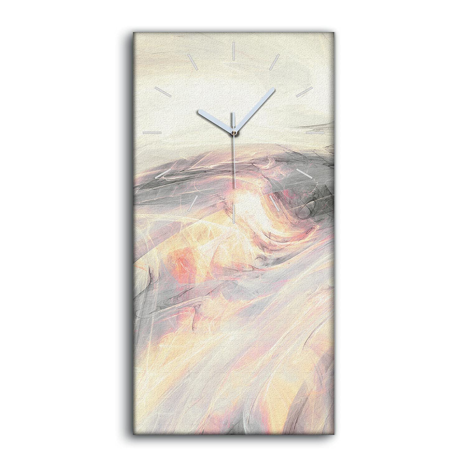 Horloge sur toile haut de gamme 30x60 cm art moderne abstrait effet de lumière