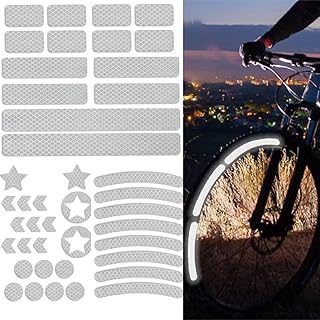 DILUSILK 42Pcs Reflective Stickers,Waterproof Outdoor Safety Warning Reflective Stickers, Reflective Decals Multi Shapes Kit, Reflective Strips for Helmet, Bicycle, Car & Stroller