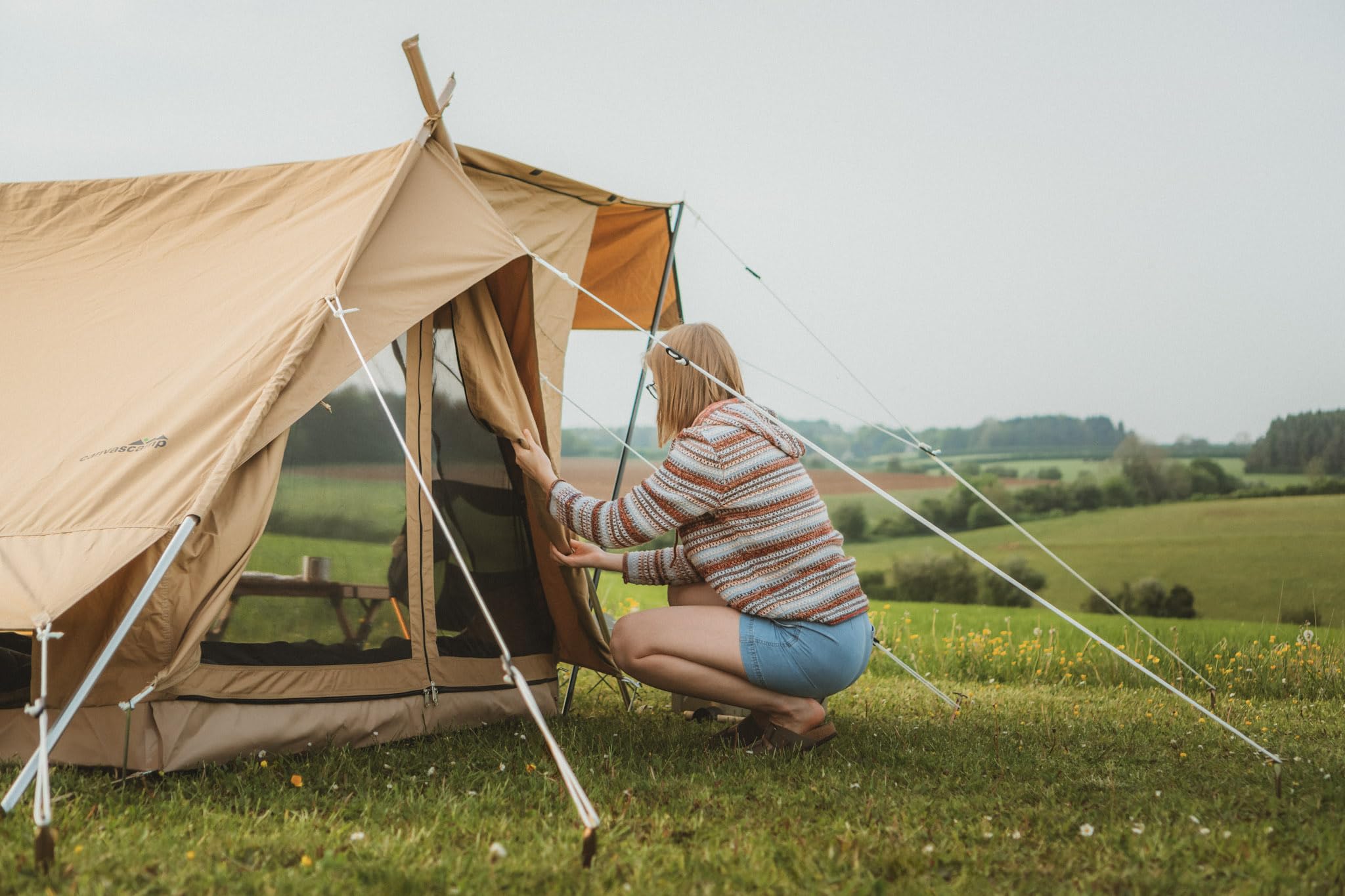 Altai Zelt 3 Personen – 270°-Panoramablick Glamping Zelt – Ideales Outdoor Camping Zelt für Festivals, Glamping & Firstzelt, 3 Mann Zelt Wasserdicht | Luxus Zelt | Campingzelt