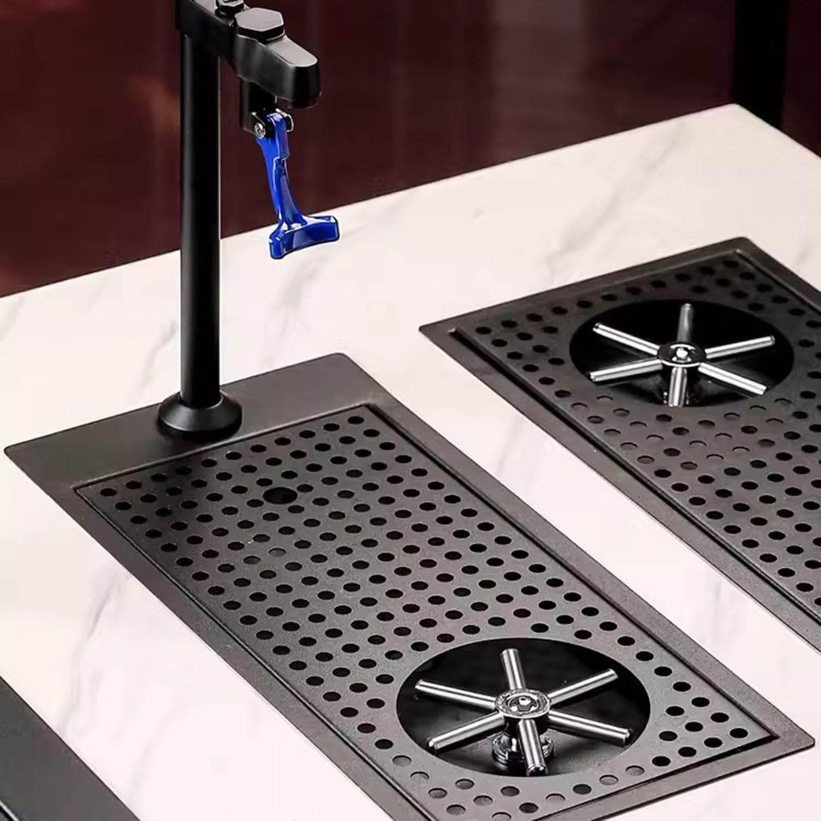 Lave-Tasses Professionnel, Rince-Verres en Acier Inoxydable, Robinet De Remplissage De Verres à Pression, avec Bac De Récupération Et égouttoir, pour Hôtels, Cafés Et Restaurants
