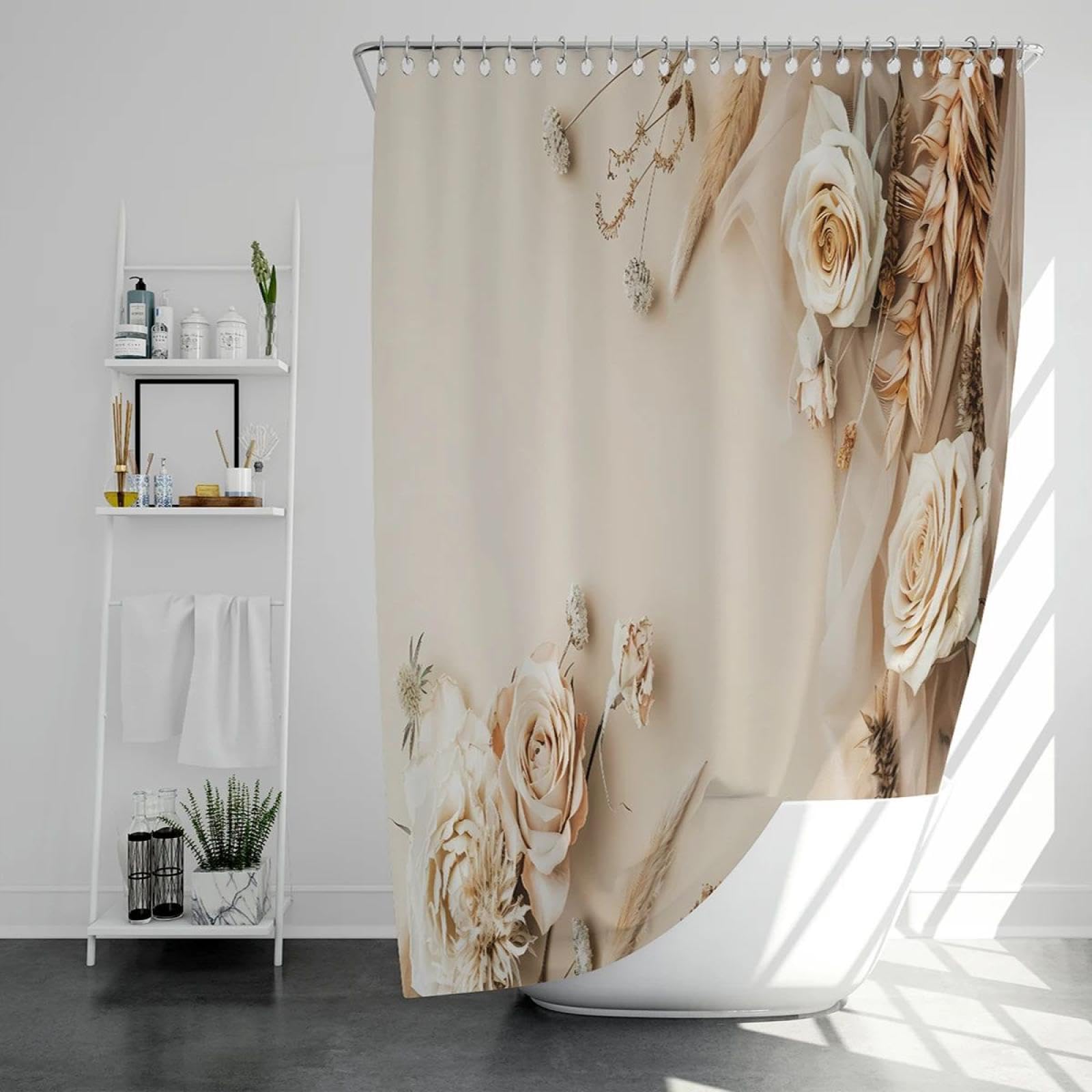 Rideau de séparation épaissi en polyester pour salle de bain rose 120x150