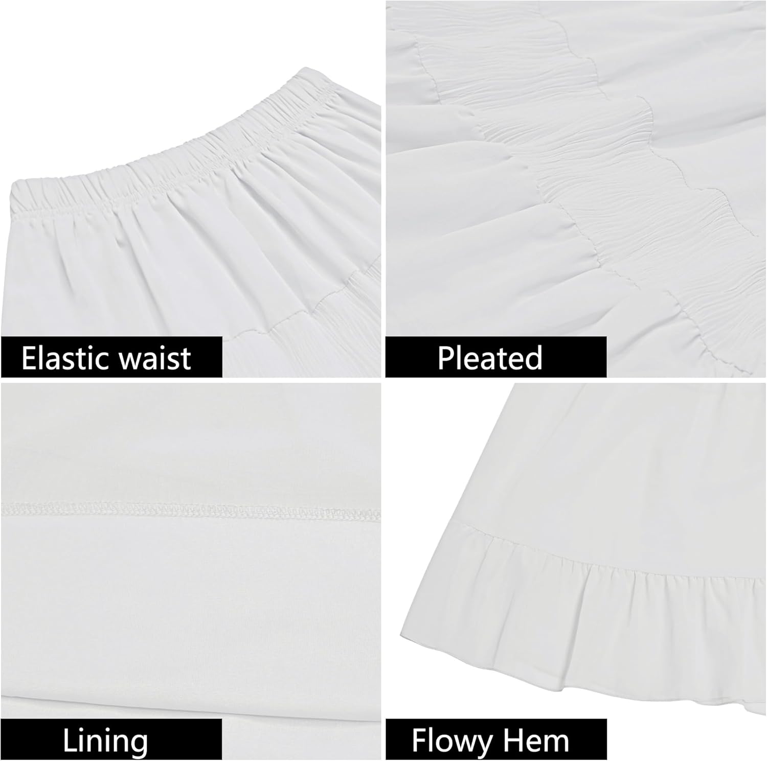 Women's Tiered Ruffle Boho Long Skirt Fall Chiffon Pleated Flowy Flared Maxi Skirt - Image 5