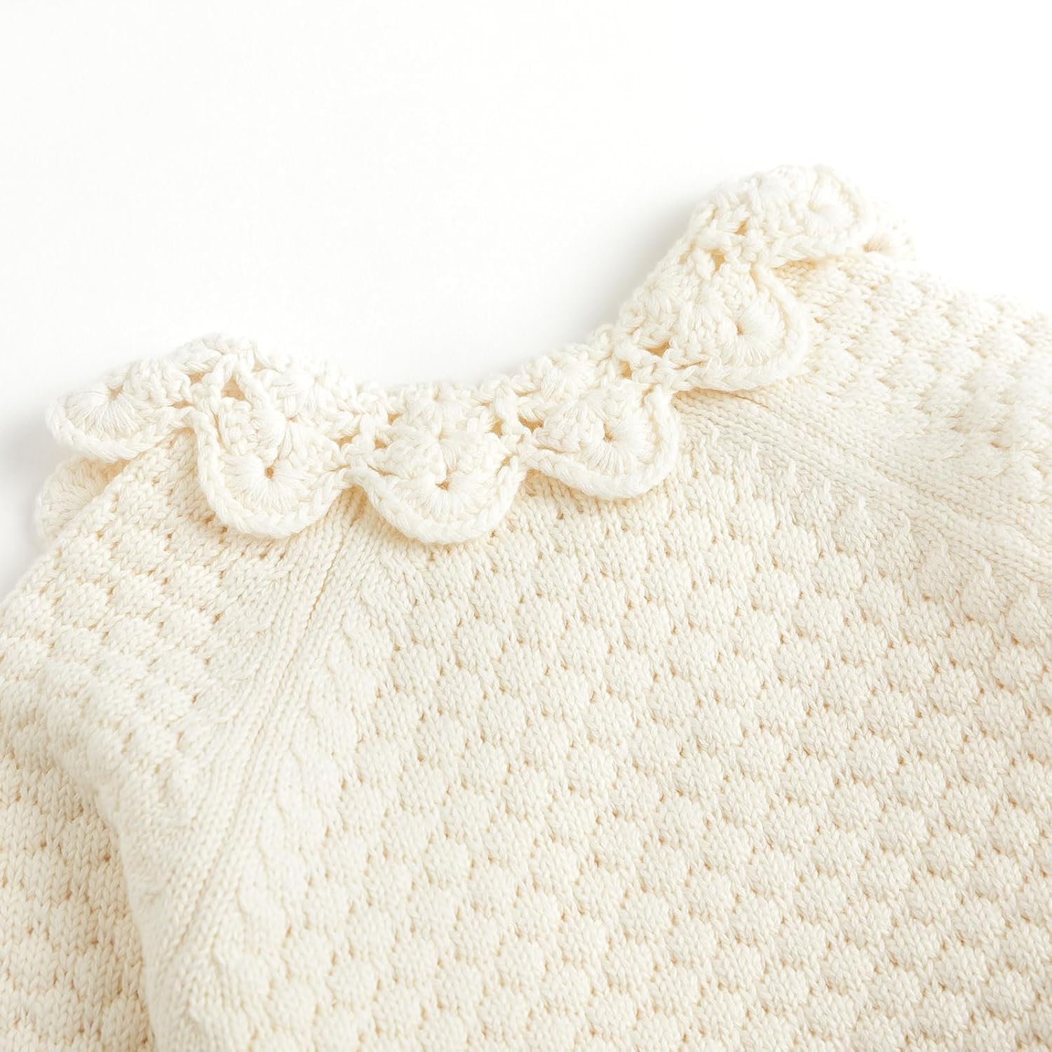 Kleine Mädchen Pullover Mantel Rüschen Baumwolle gestrickt Kleinkind Kinder Pullover Herbst und Winter