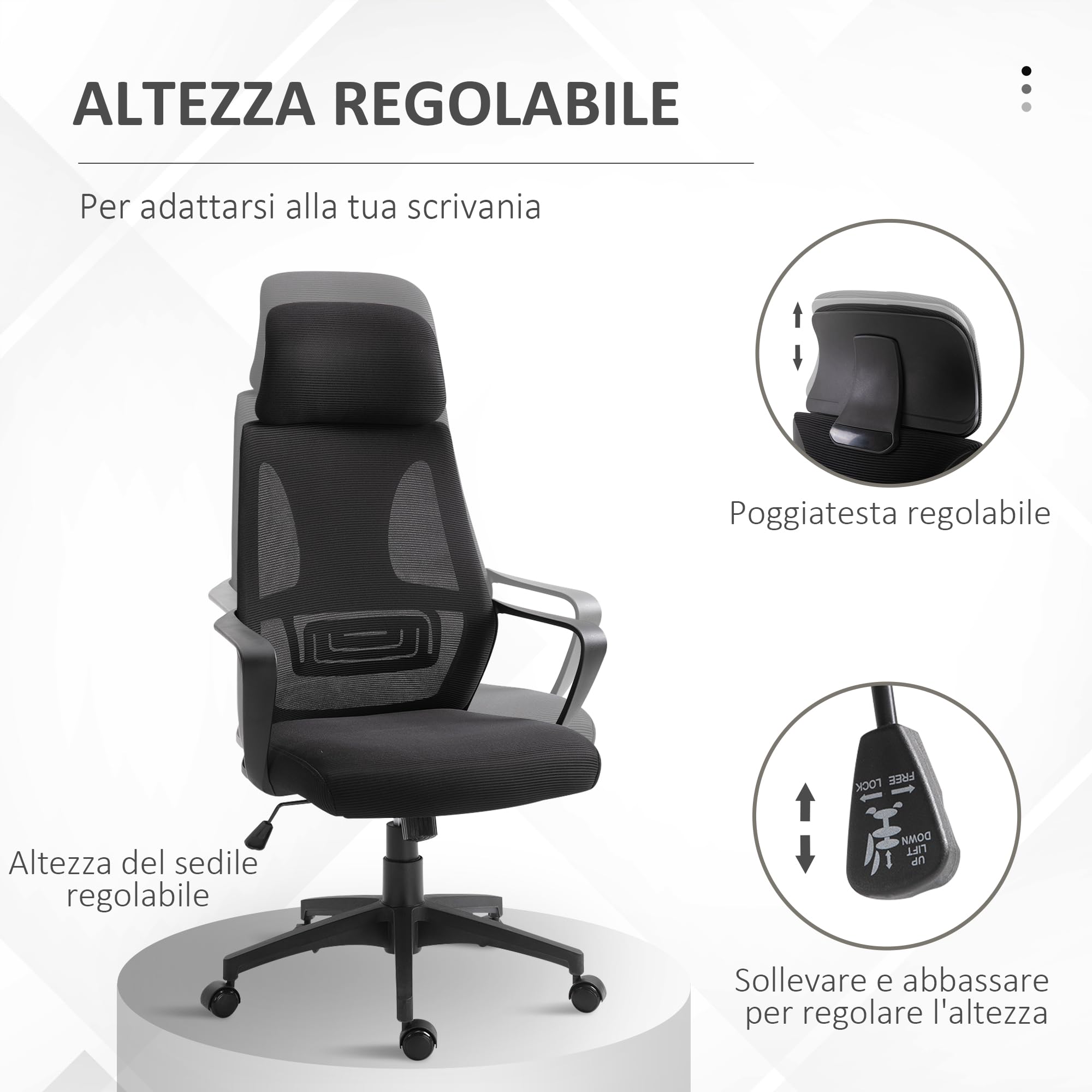 Sedia da ufficio ergonomica ad altezza regolabile rosa Vinsetto | Maisons du Monde
