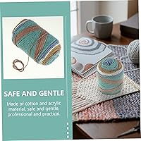 Vista 2 de 1 Roll 5 Strands of Rainbow Cotton Colorful Cotton Threads Acrylic Yarn Skein Waxed Thread Color Segment Dyed Gradient Cotton Yarn Color Yarn Pala