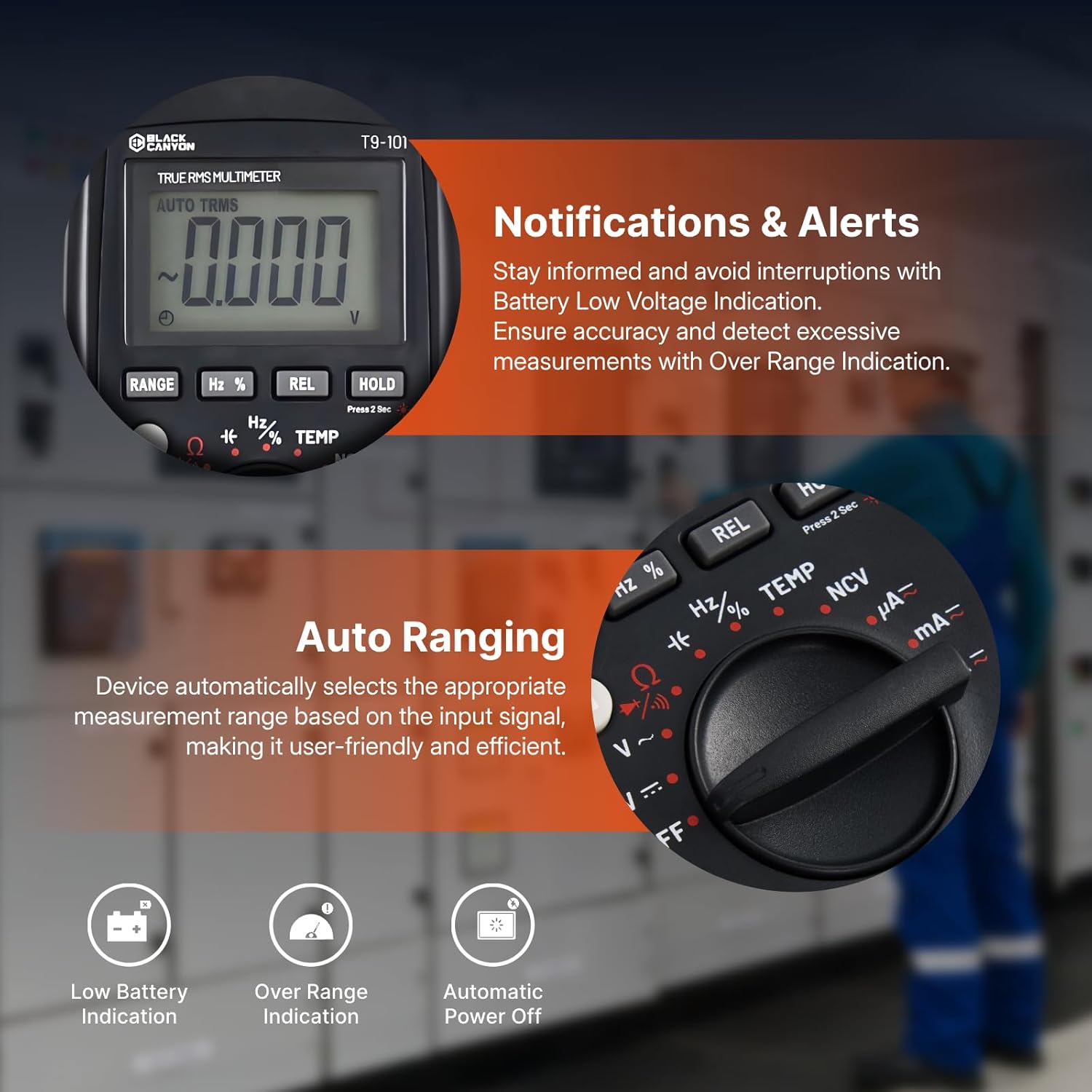BLACK CANYON Digital Multimeter, 1000V, CAT III