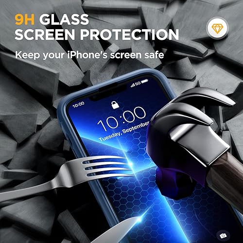 Miniatura 799 de Miracase Glass Series - Funda para iPhone 11 de 6.1 pulgadas, funda resistente de cuerpo completo mejorado con protector de pantalla de vidrio Negro