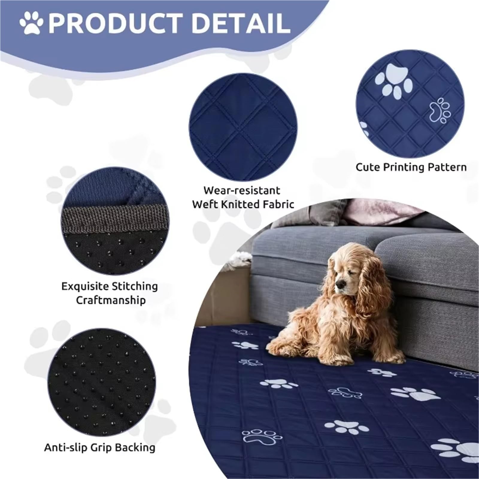Alfombrilla de refrigeración extragrande para perros, cama fría para mascotas, base de hielo | azul, 100 x 90 cm L