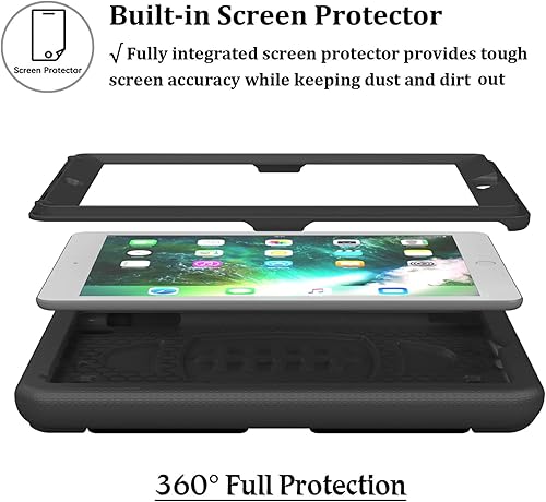 Miniatura 2 de LTROP Funda infantil para iPad 65 generación, 9.7 pulgadas 20182017, Air 2, protector de pantalla integrado, soporte de mango a prueba de golpes