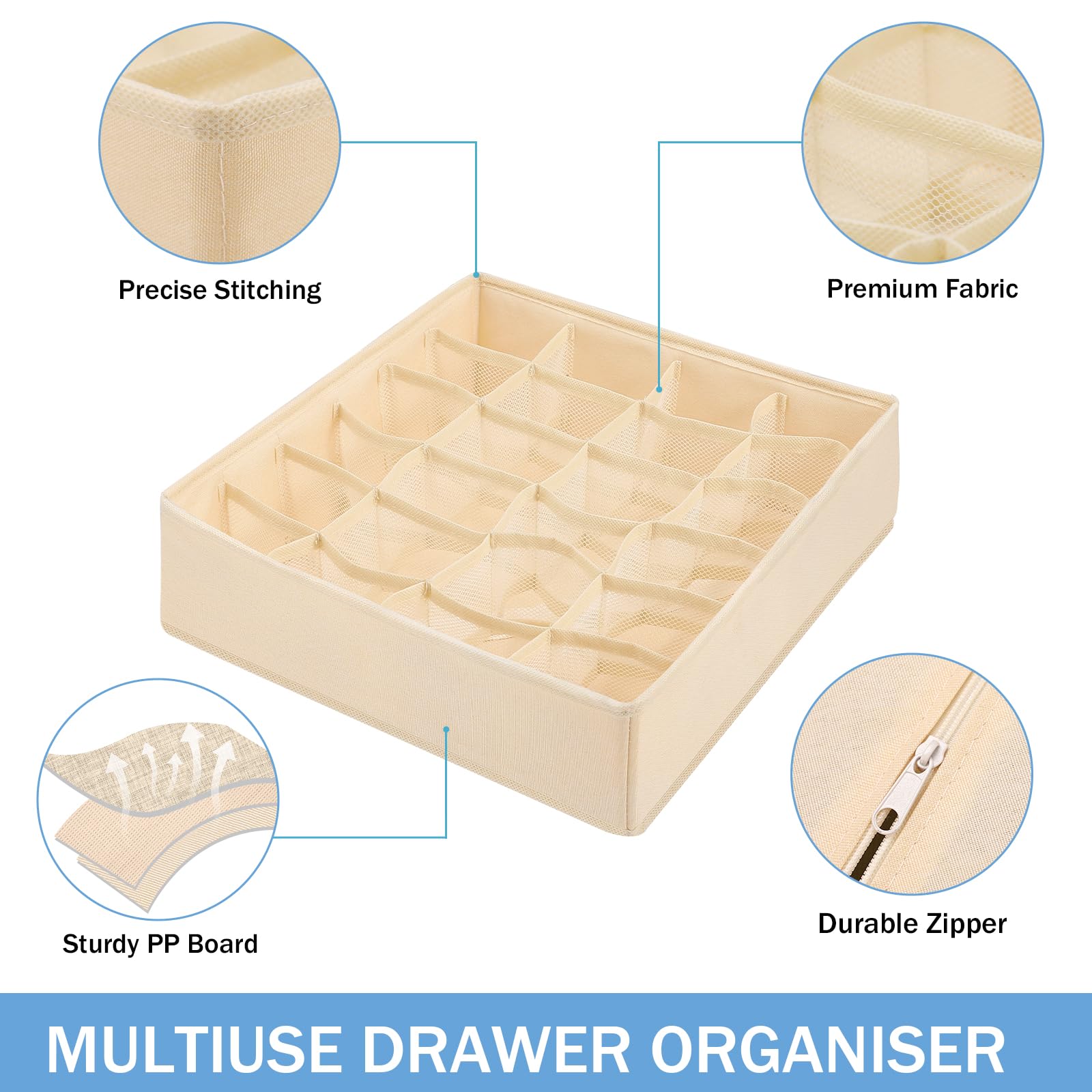 8 Cubes De Rangement En Tissu De 11 Pouces Avec 3 Tiroirs Pour Chaussettes Et Sous V Tements Pour Organisation Et Rangement Des V Tements