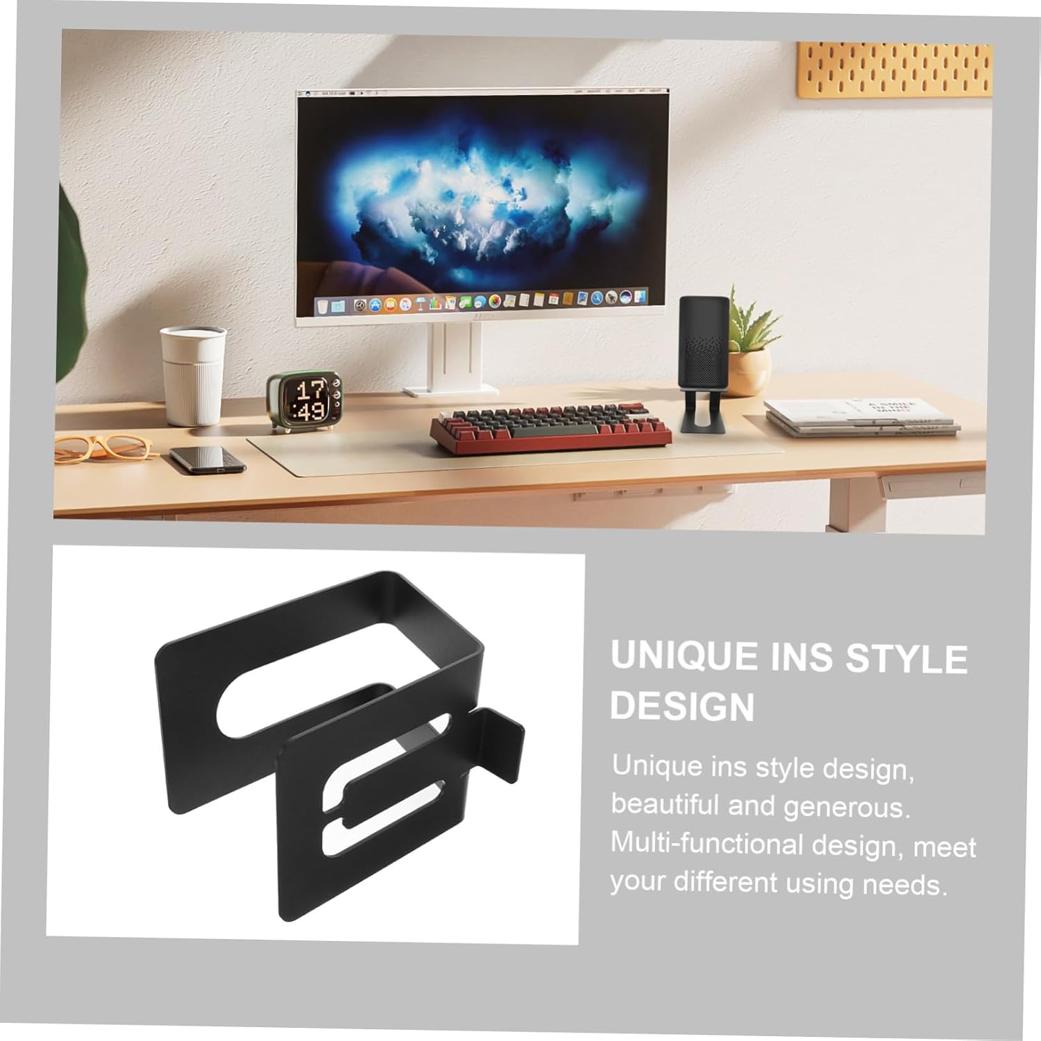 Desktop Computer Speaker Stand Speaker Riser for Organized Workspaces Easy to Install Height for Sound Clarity for Home Office Use