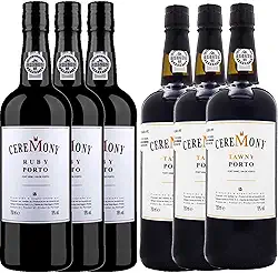 Kit 6x Vinho Tinto Português do Porto Ceremony Ruby/Tawny 750ml