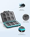 ORICO EVA SD Card Case Holder for Memory Cards,24 Slots Professional Water-Resistant Anti-Shock Holder for 12TF Card and 12 SD Card Protector Storage with Carabiner and Label gallery image