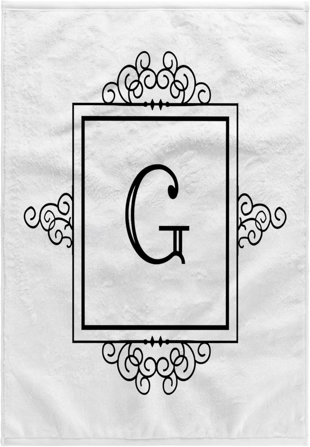 3dRose Initial Letter G Personal Monogrammed Fancy Black and White Typography Personalized 22x30 Bath Hand Pool Towel