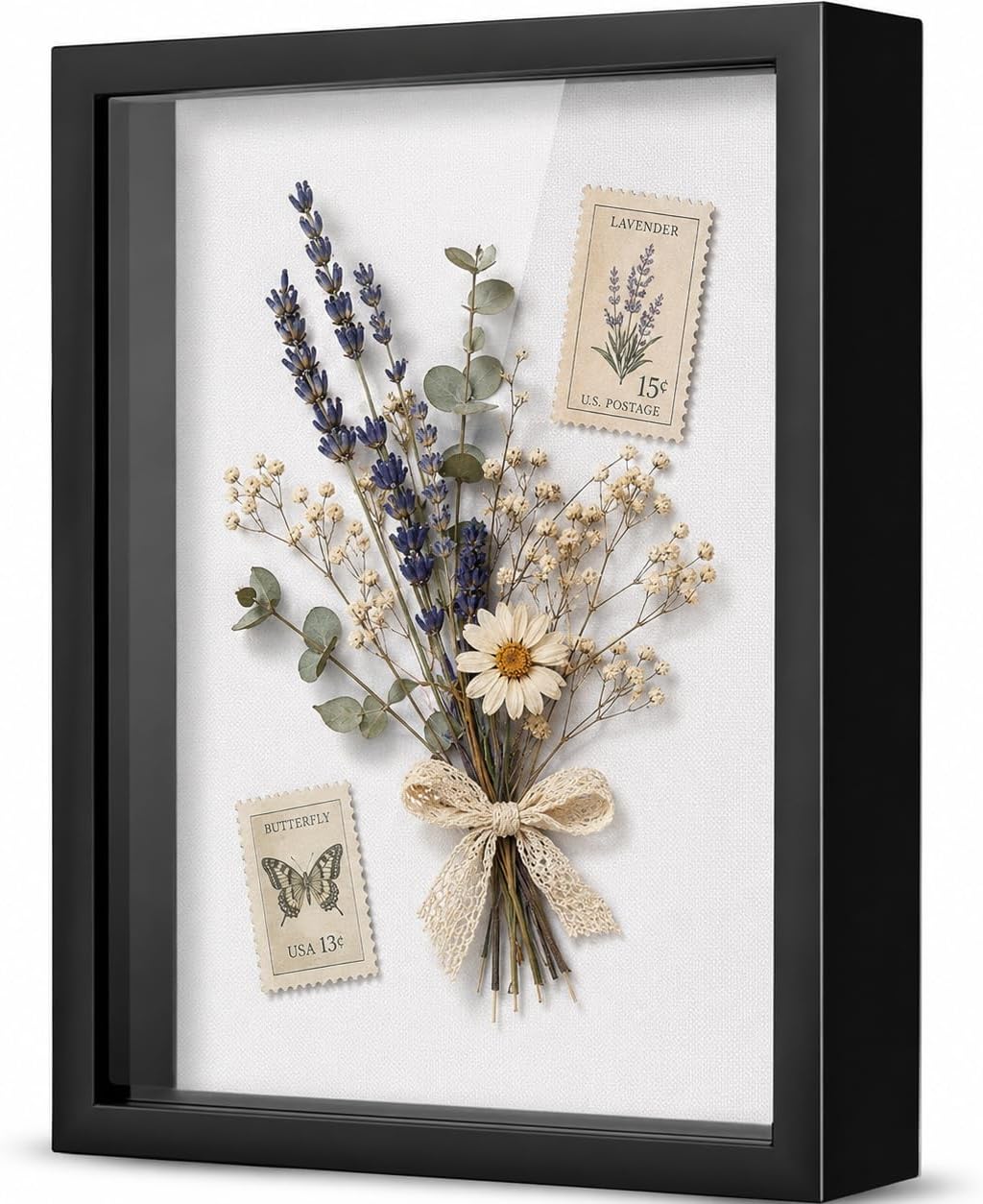 Shadow Box Display Frame 8x10 for Displaying Flower and Artwork