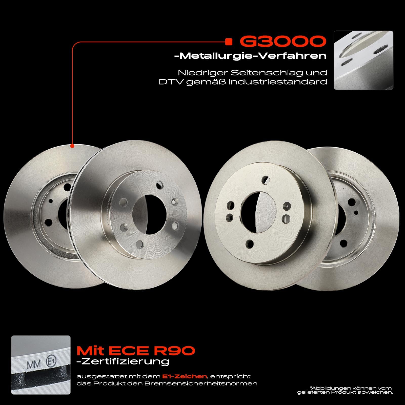 Frankberg Bremsensatz inkl. 4x Bremsscheiben + 8x Bremsbeläge Vorne Hinten Kompatibel mit i10 PA 2007-2013 Picanto SA 2004-2011 Replace# 5171207500, 583020XA00