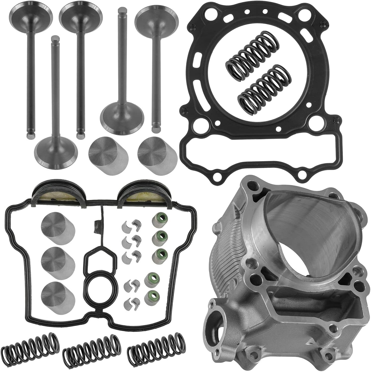 Caltric Cylinder and Valves with Gasket Springs Kit Compatible with Yamaha YZ250F