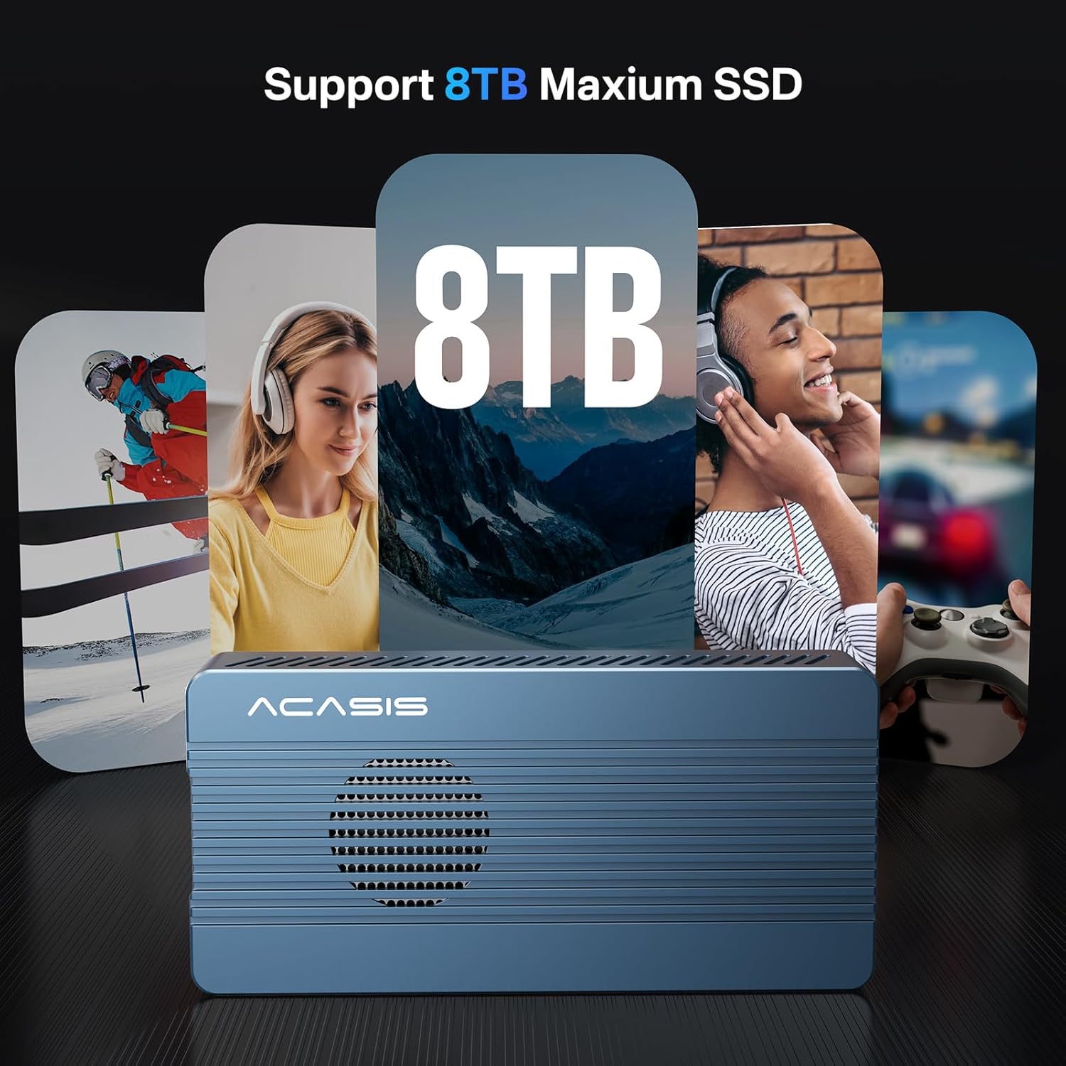 Graphic indicating support for 8TB maximum SSD capacity