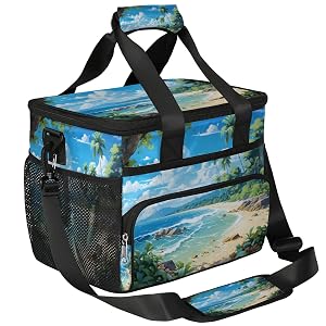 Lunch Box for Men Heavy Duty Insulated Lunch Bag for Women Summer Ocean Beach Lunchbox for Adults Lunch