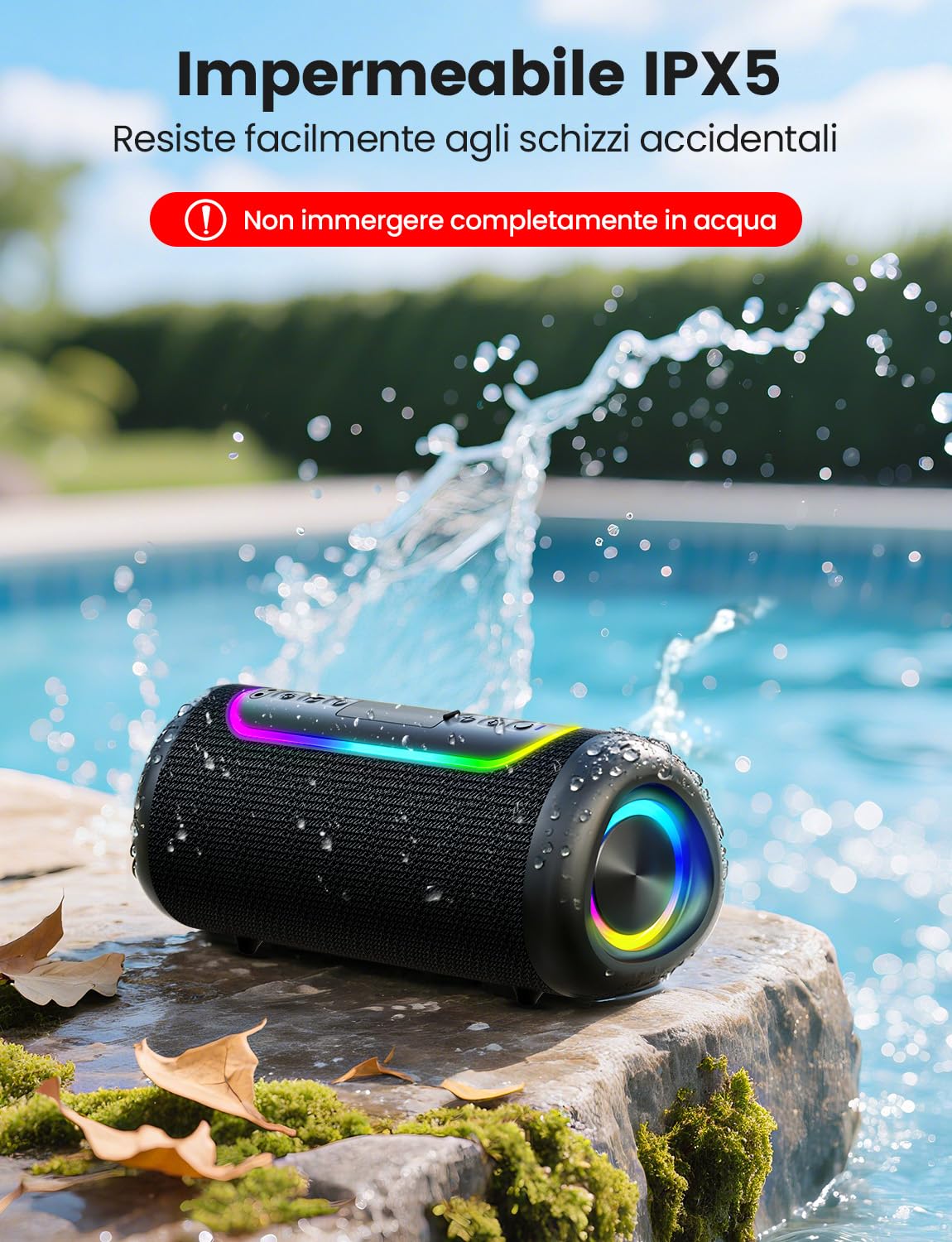 UOHHBOE Cassa Bluetooth 30W Portatile Altoparlante IPX5 Supporta Schede TF | 30 Ore Batteria Lunga Durata, Suono Potente 30w, Tws Stereo, Connessione Stabile per Musica Indoor e Outdoor