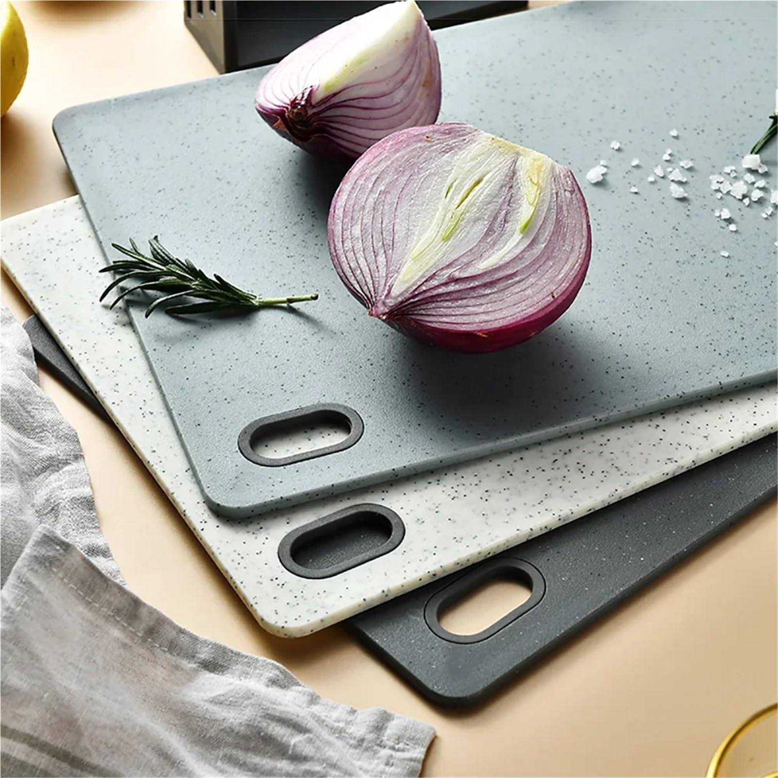 Tabla de cortar de plástico Tabla de clasificación verduras 4 piezas, juego, corte doble cara, for cocina, carne