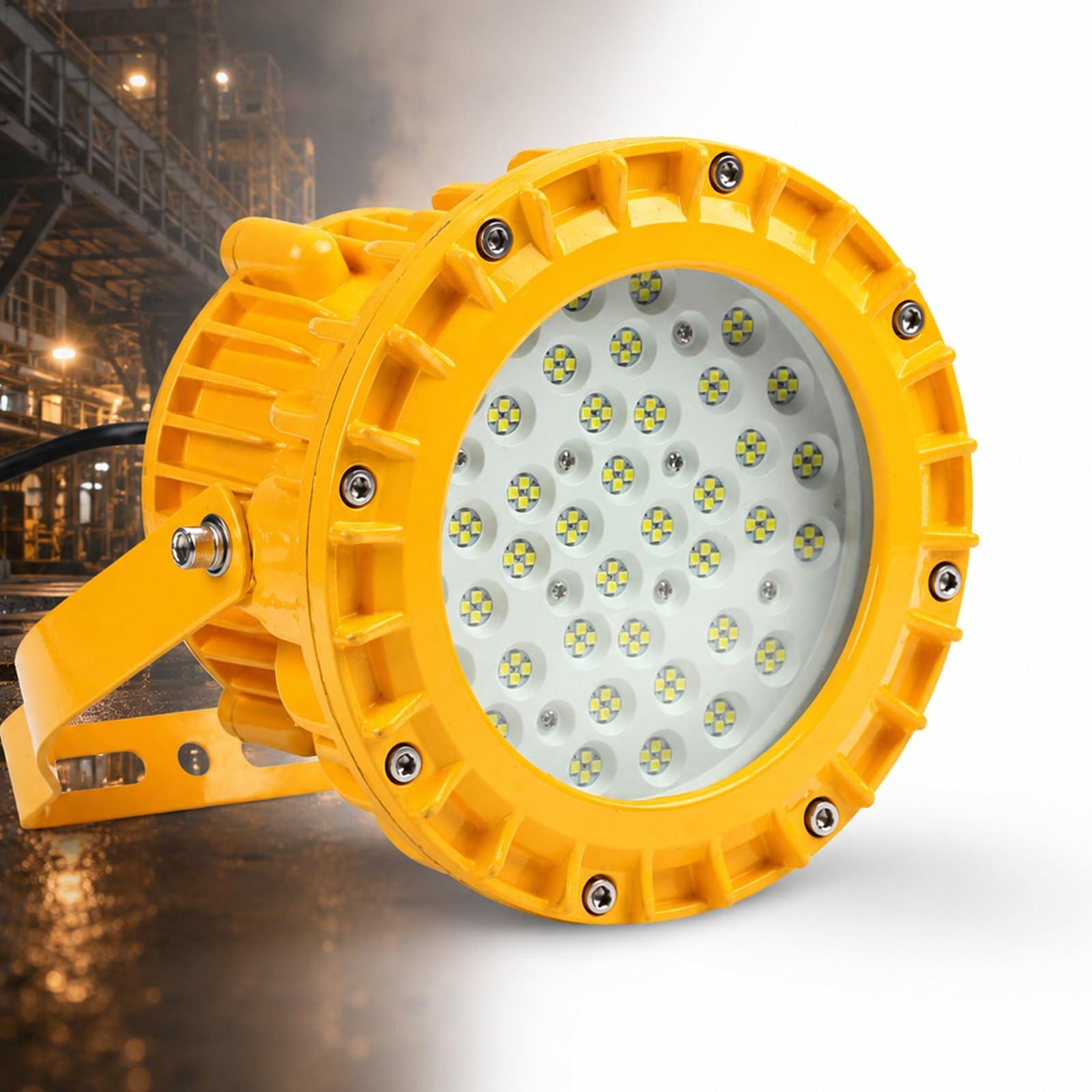 Faro Antideflagrante, Luci Di Sicurezza | Temperatura Colore Regolabile Da 2700K A 6500K, Angolo Del Fascio Luminoso Regolabile A 60°, 90° E 120°(100W)