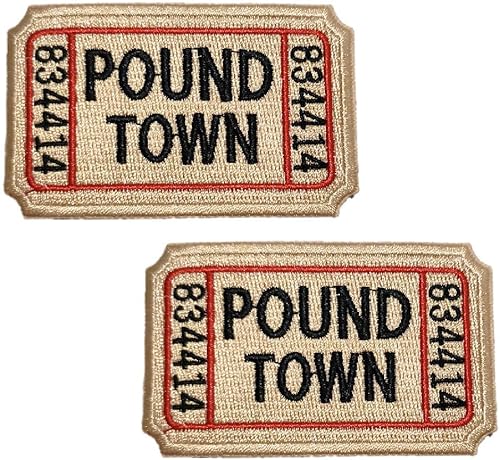 Miniatura 5 de PatchClub Parche para Pound Town, para planchar y coser, totalmente bordado, color beige, divertido moral, táctico, parche militar, perfecto para tu