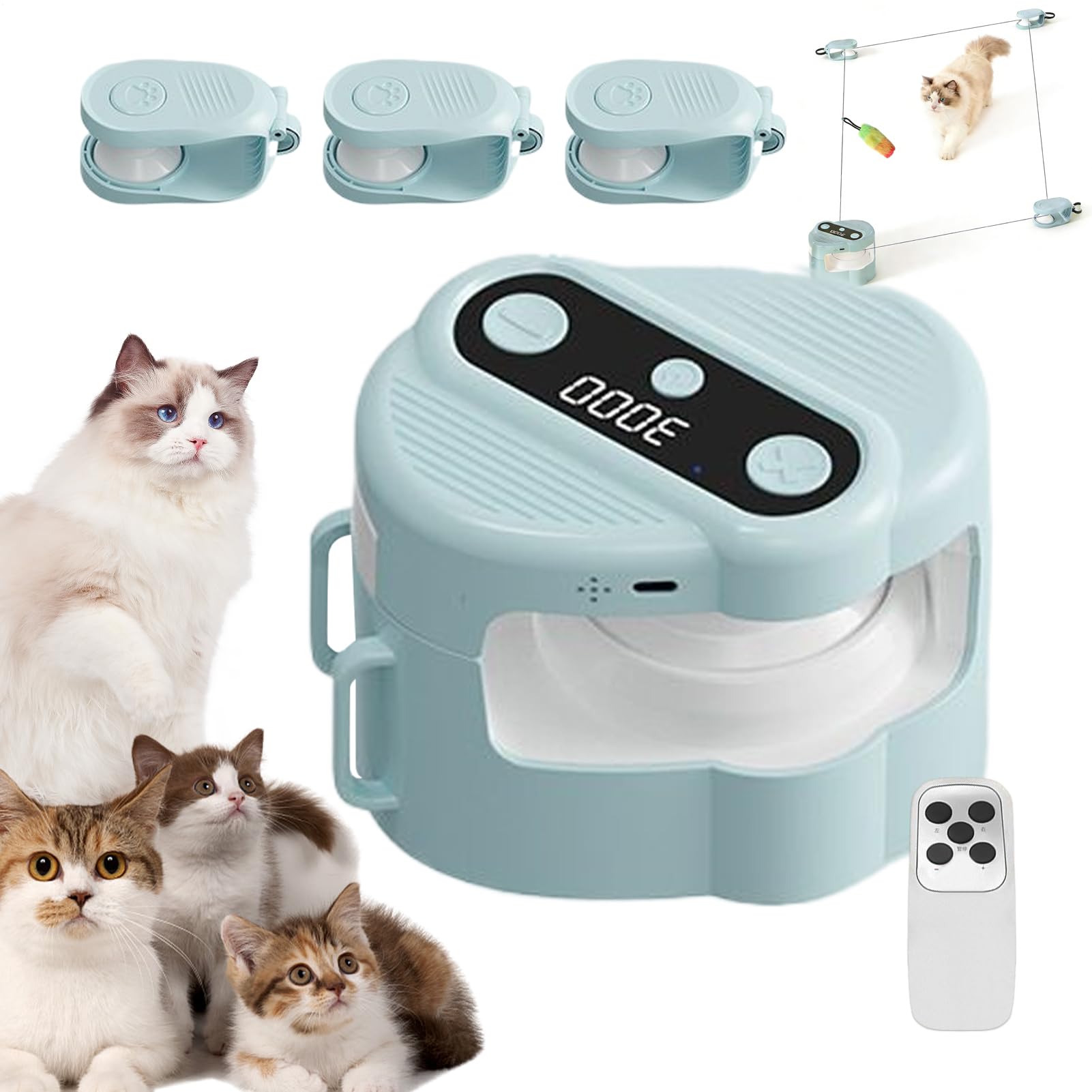 Elektrisches Katzen Spielzeug Leises Laufband Spiel Mit Fernbedienung | Spielzeug Mit Geschwindigkeitsregulierung Für Wohnung Wohnzimmer Küche Alleine