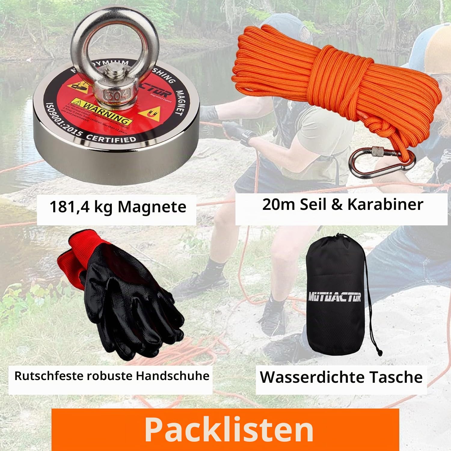 MUTUACTOR N52 Neodym Magnet Super Kraftvolle 180KG Zugkraft, Kraftvoller Magnet Mit 20M Robustem Seil, Buy Wholesale Kraftvoller Magnets Im Spiel Magnetisches Fischen