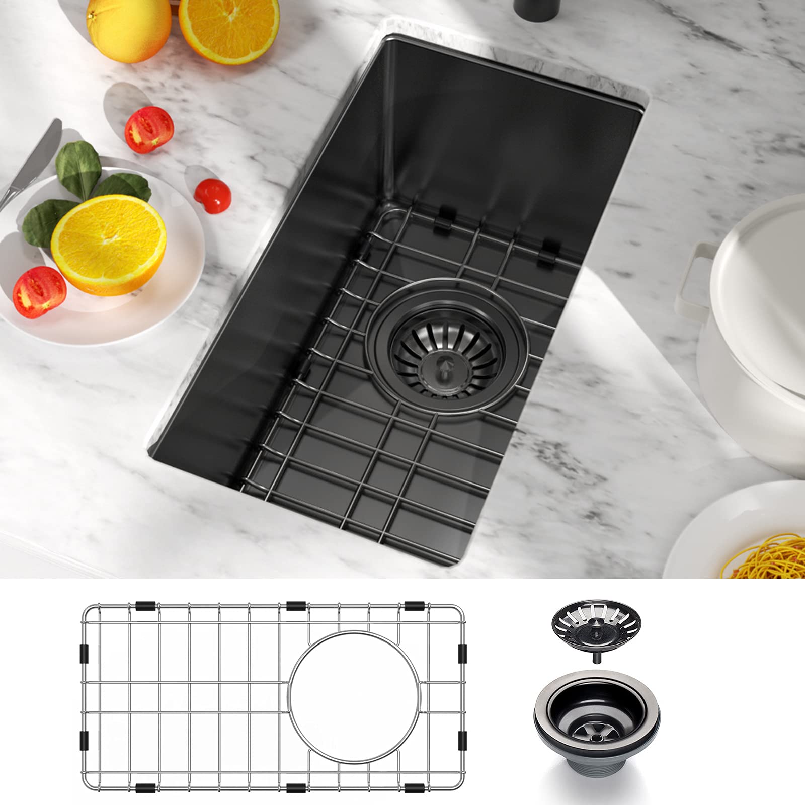 Buy Bar Sink 10 Inch, iBune Black Under Kitchen Sink, 16 Gauge