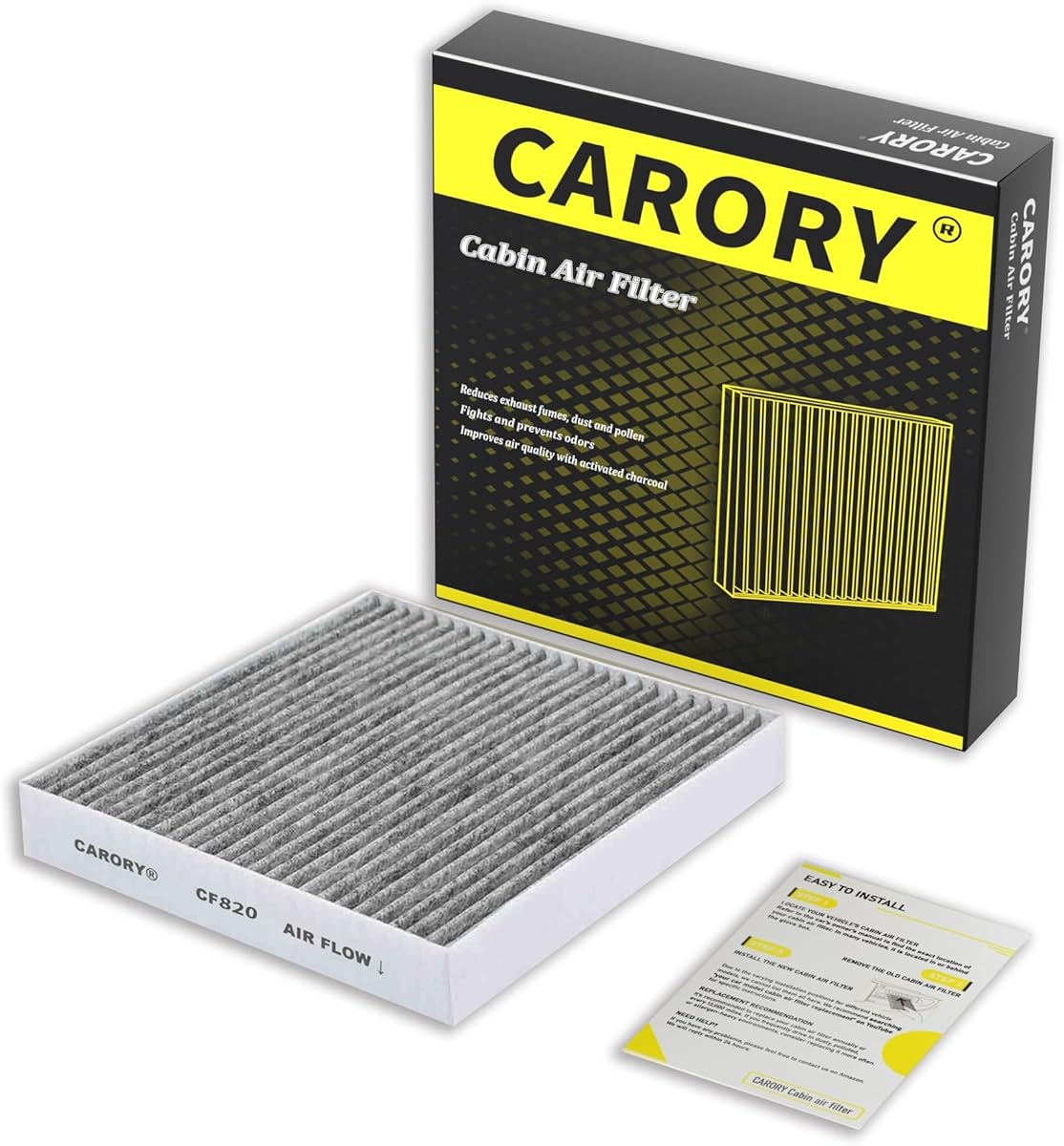 Cabin Air Filter w/Activated Carbon for Hyundai, Kia, Genesis - Tucson, Elantra, Santa Fe, Santa Cruz, Sportage, Sorento, Sonata, Ioniq 5, Ioniq 6, K5, Elantra N, Niro, EV6, EV9, GV60