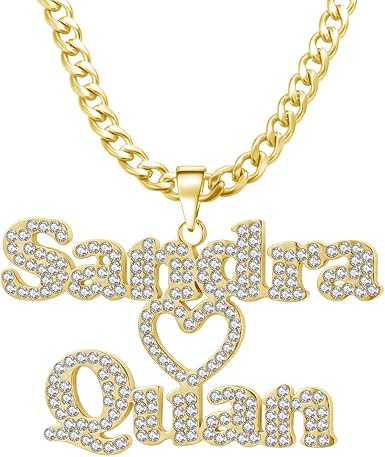 Double Nameplate Necklace Personalized 