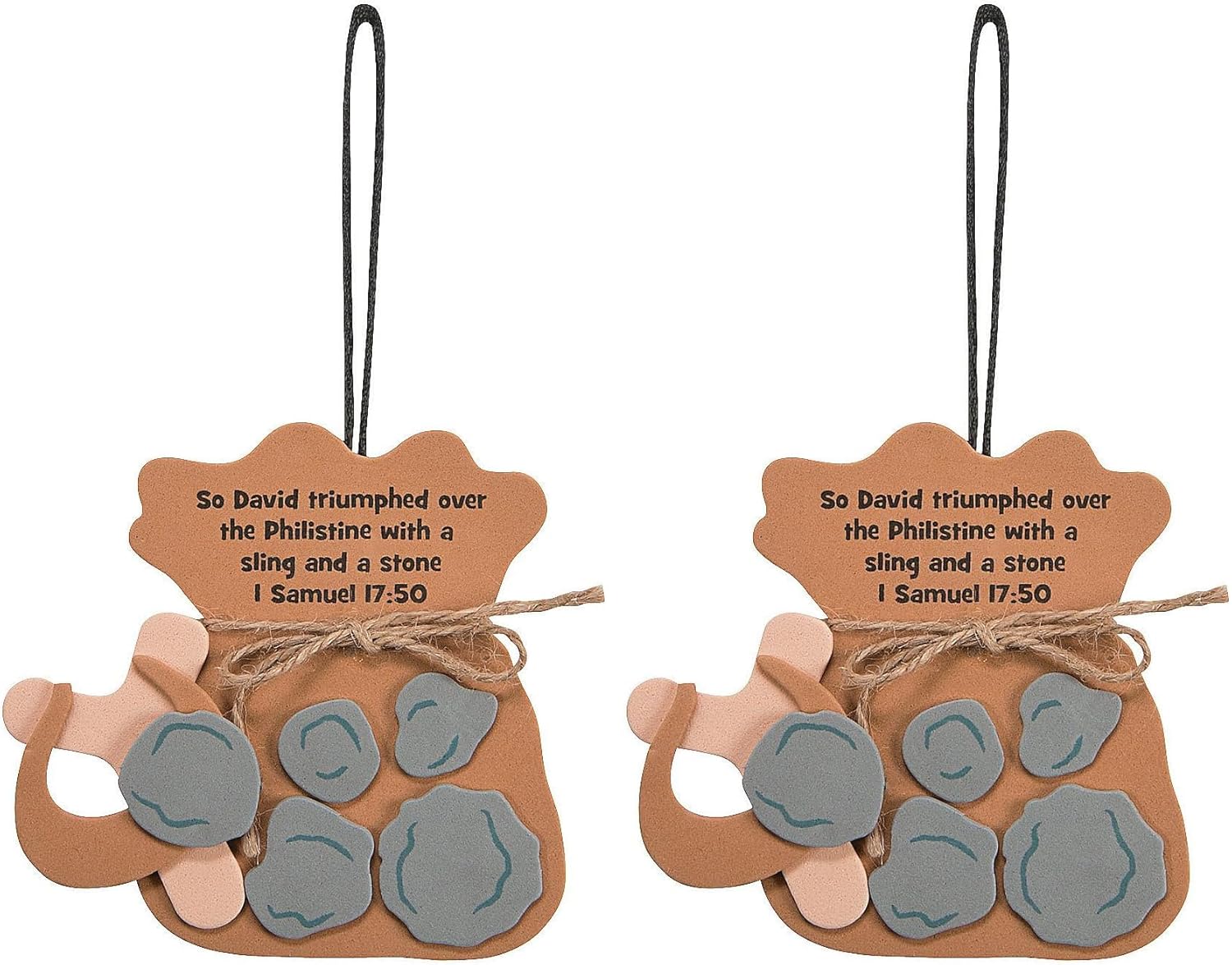 Fun Express David & Goliath Ornament Craft Kit - Makes 12 - Sunday School Crafts for Kids (Pack of 2)