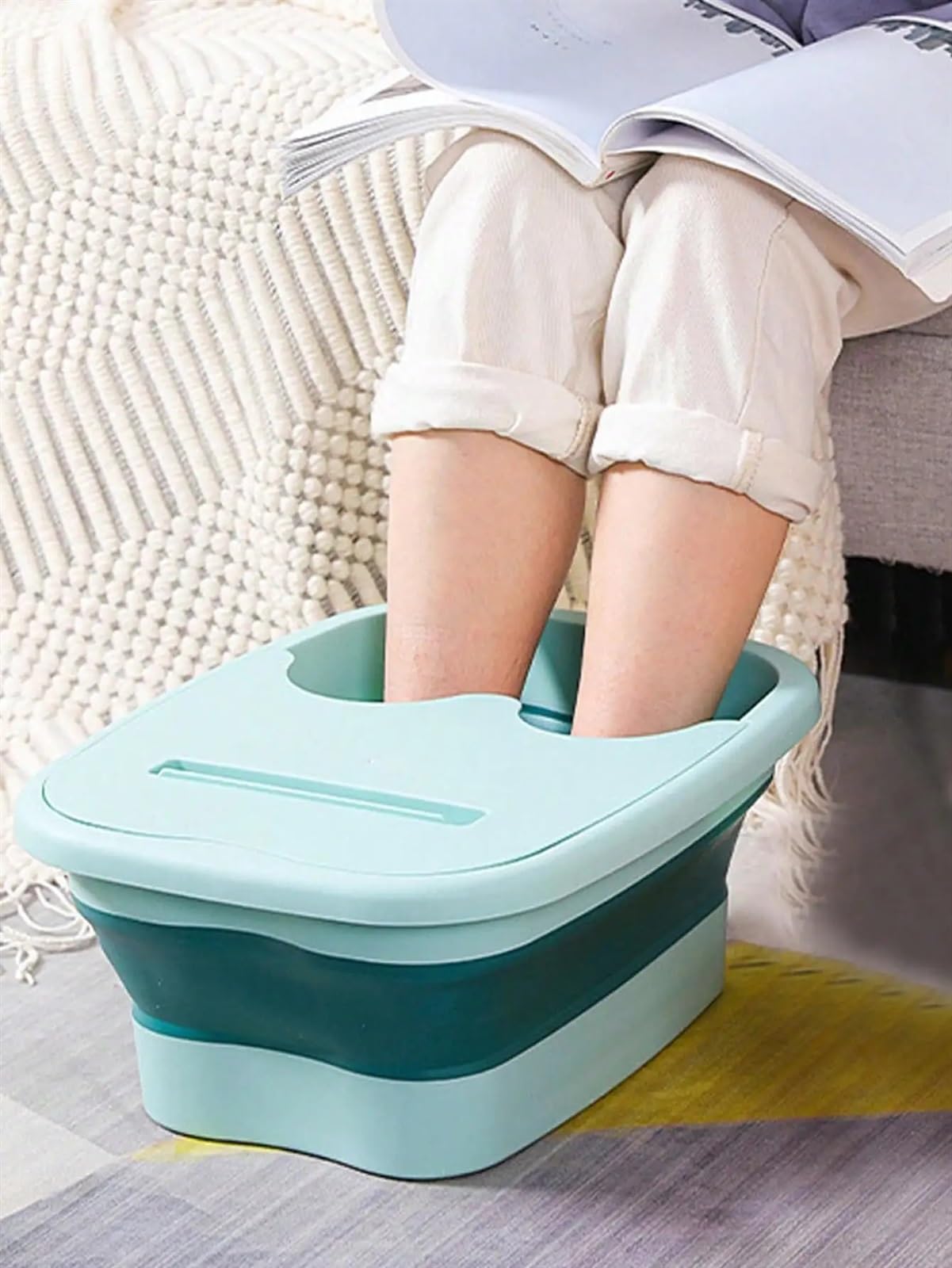 Cubo Plegable Para Remojo De Pies Bañera plegable for pies, Cubo for baño de , for en casa, dormitorio for estudiantes, masaje saludable, grueso portátil plástico, 2 uds