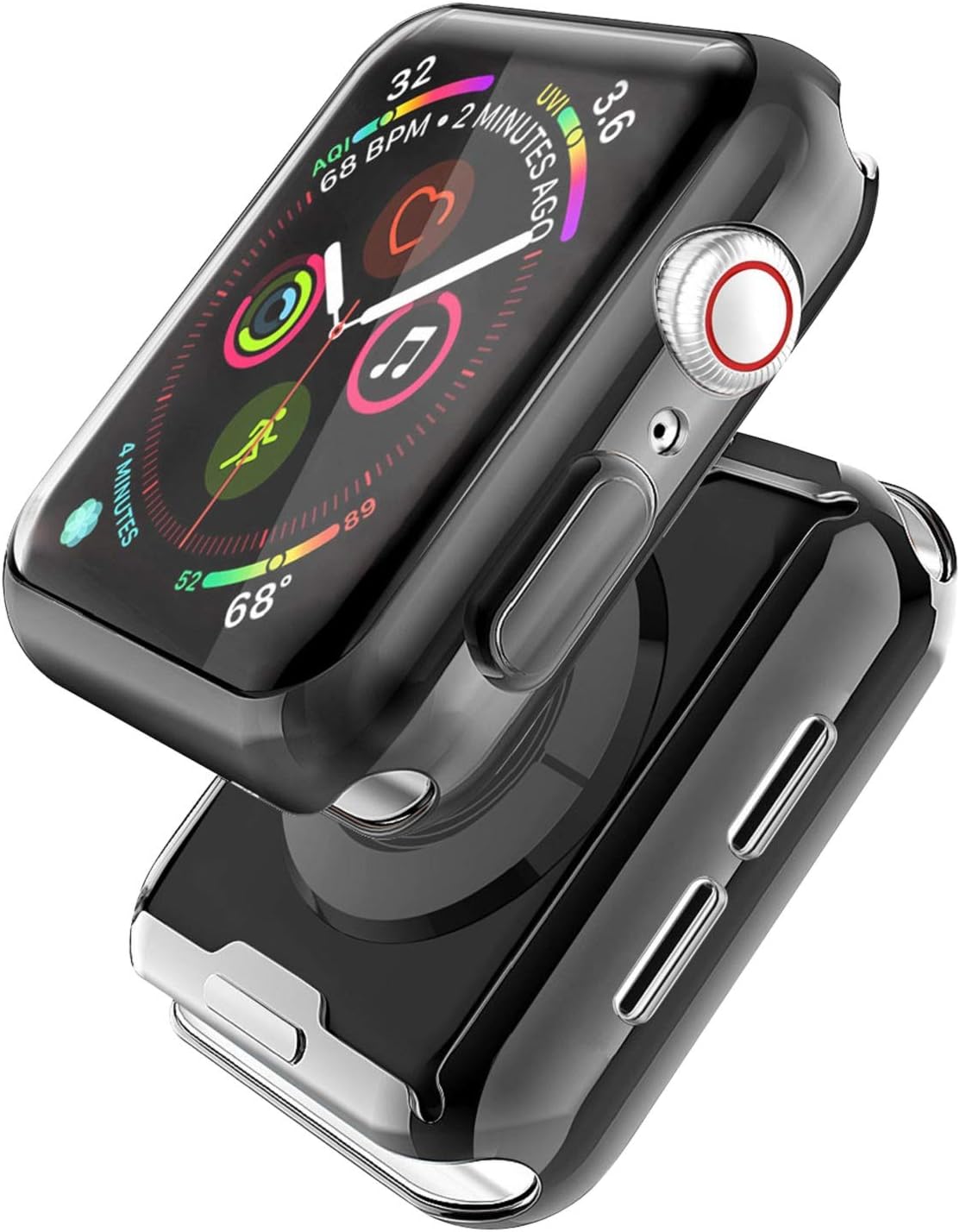 [2 Pack] Misxi Black Case Compatible with Apple Watch SE