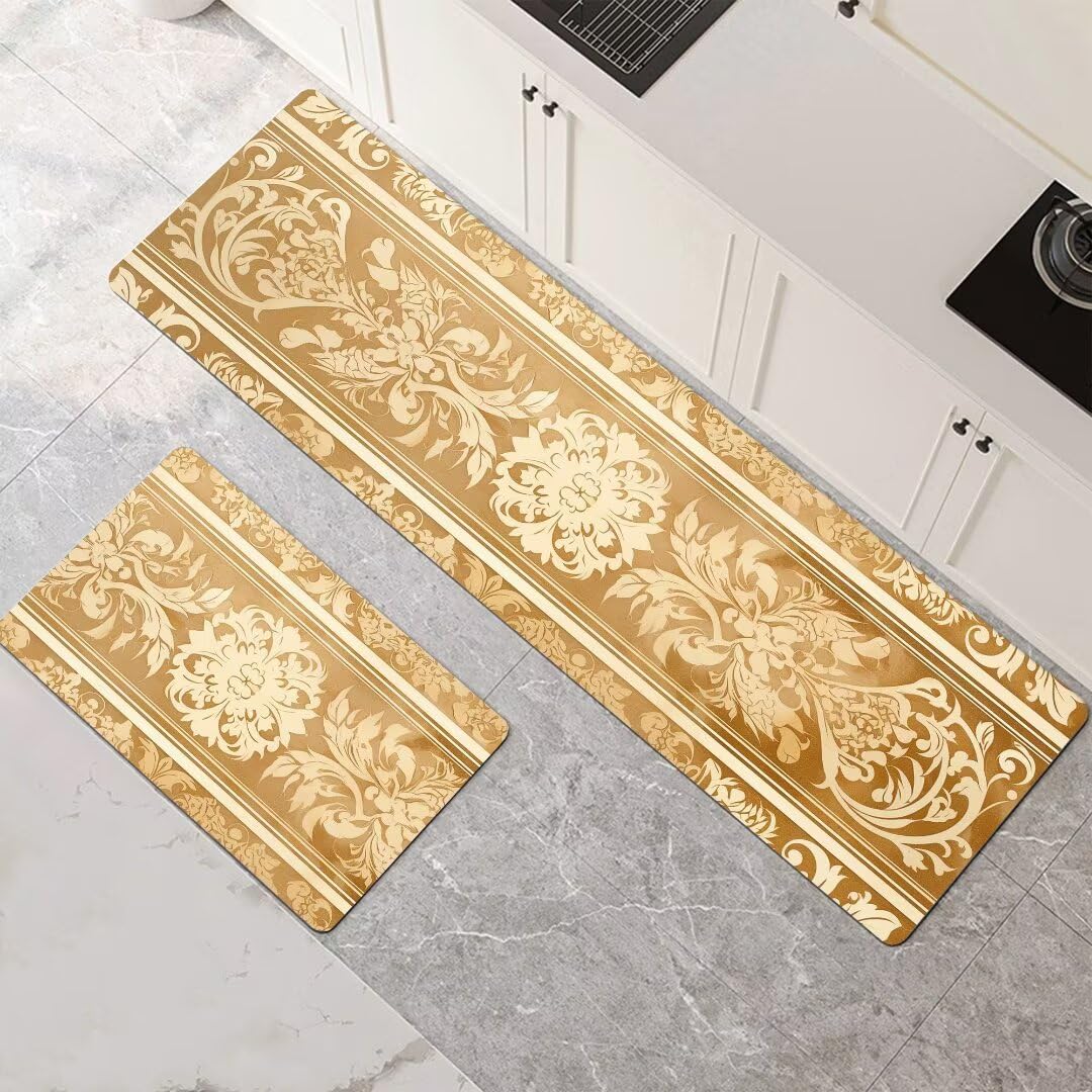 Alfombra cocina lavable súper absorbente de 2 piezas para entrada y comedor Impression