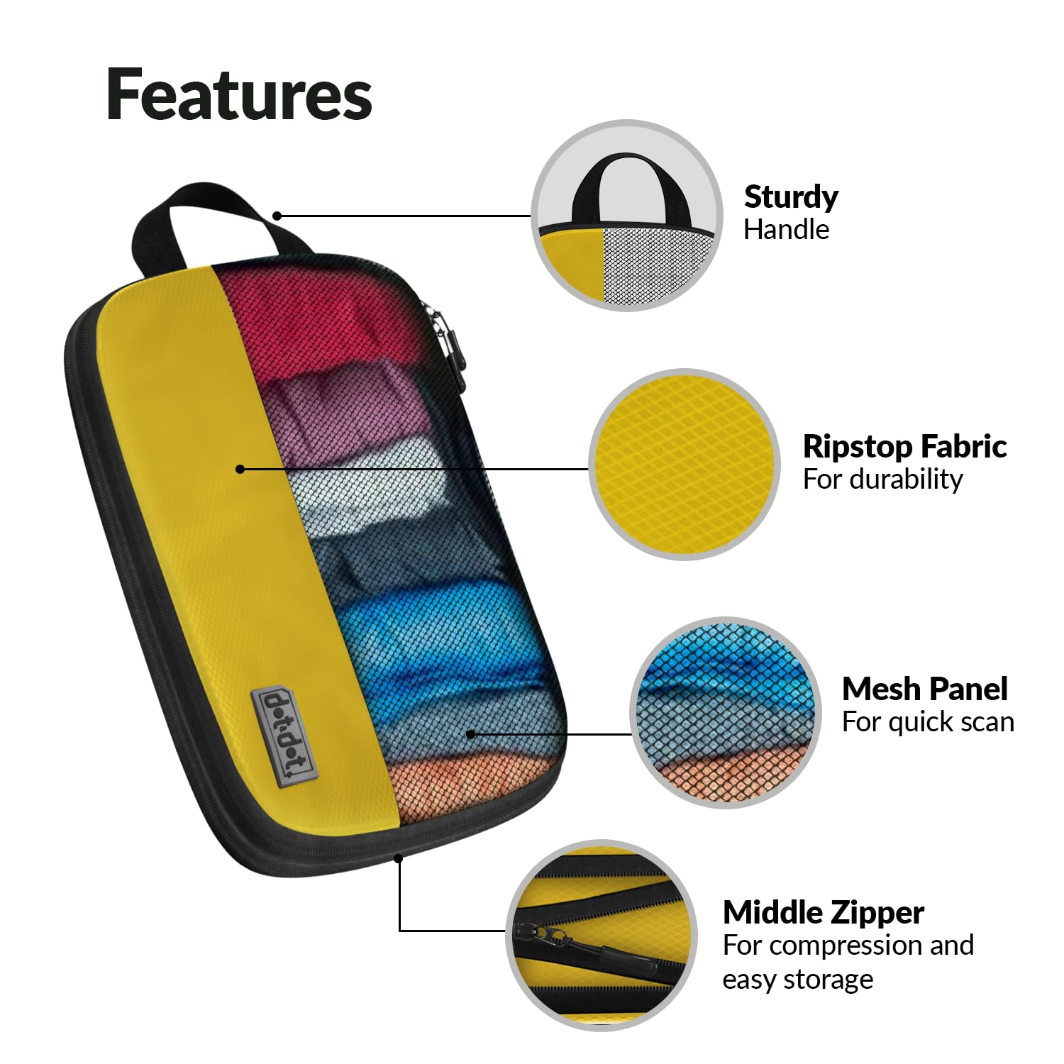 Cubos grandes de compresión para viajes, juego de 5 cubos de embalaje de compresión, bolsas organizadoras de maleta de mano, bolsas organizadoras de cubos de viaje para equipaje