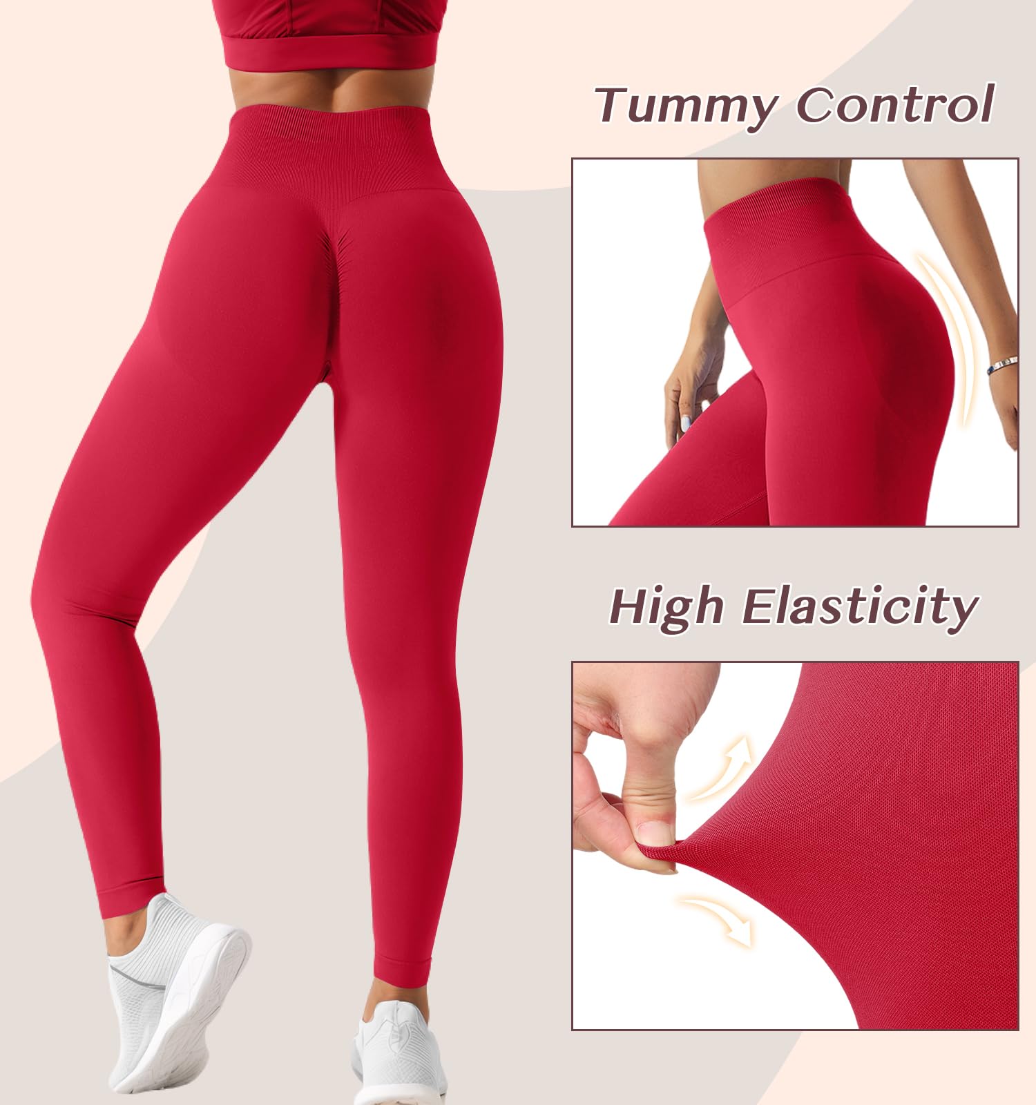 Leggins Deportivos Mujer Push Up Mallas Deporte Mujer Cintura Alta Elástico Mayas Deportivas Anticeluliticos Sin Costuras Pantalones Yoga para Fitness Running Gym Pilates