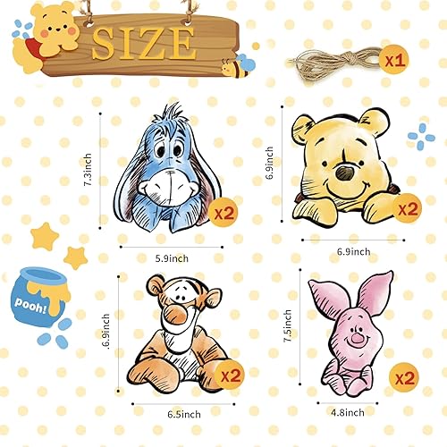 Miniatura 3 de Lindo cartel de oso para decoraciones de baby shower, pancarta de cumpleaños, decoración de fiesta, suministros de fiesta (8 unidades)