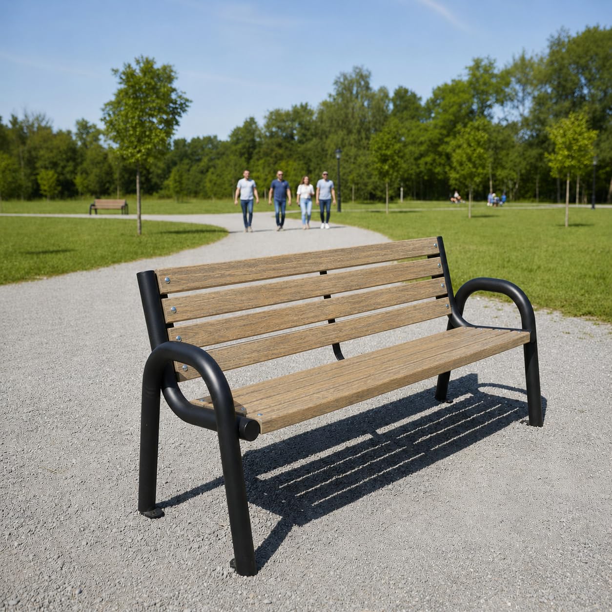 Banc Jardin Exterieur - Banc de Jardin en Bois - Banc de Jardin Extérieur, Banc de Parc, Devant Le Bureau - Banquette Jardin (Primario Noyer, 175cm - Longueur Totale du Banc)