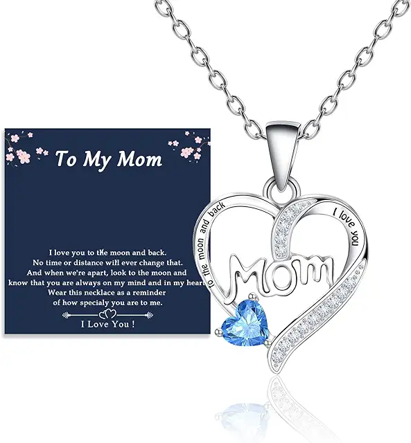 Heart Crystal Mum Necklace - Mother's Day Gift from Daughter