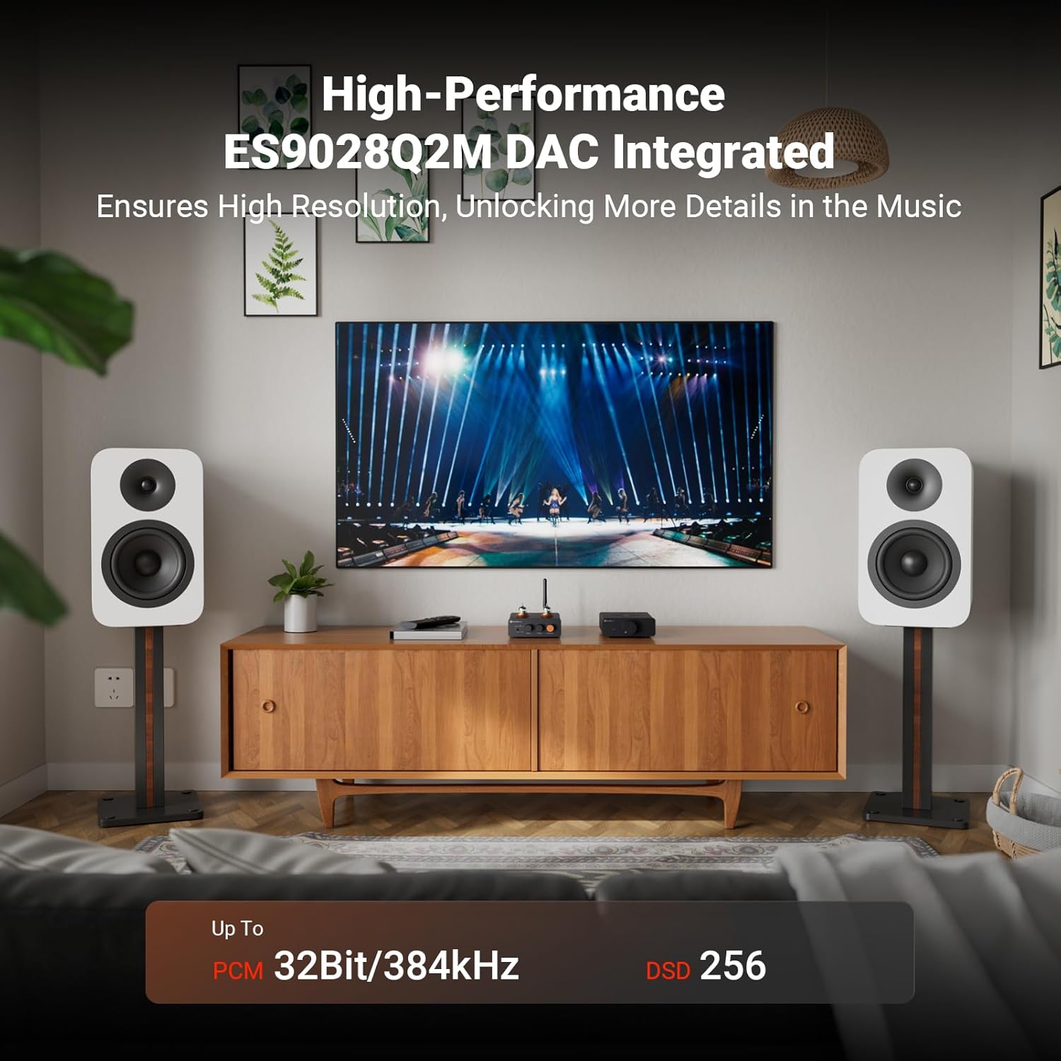 Fosi Audio GR40 Tube Preamplifier with DAC and V3 Mono Power Amplifier for Home Audio Speakers