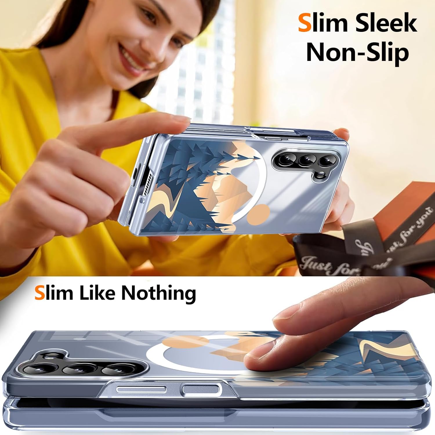 Magnetic for Galaxy Z Fold 5 Case,Built-in Magnet Circle&Wireless Charging,Military-Grade Shockproof case Cover for Z Fold 5 [Landscape] MUS-CXDZ-03-08